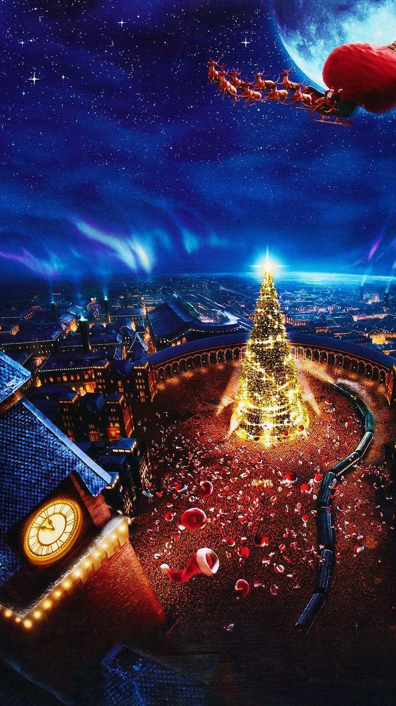 801x1426 The Holiday Express Train Wallpaper