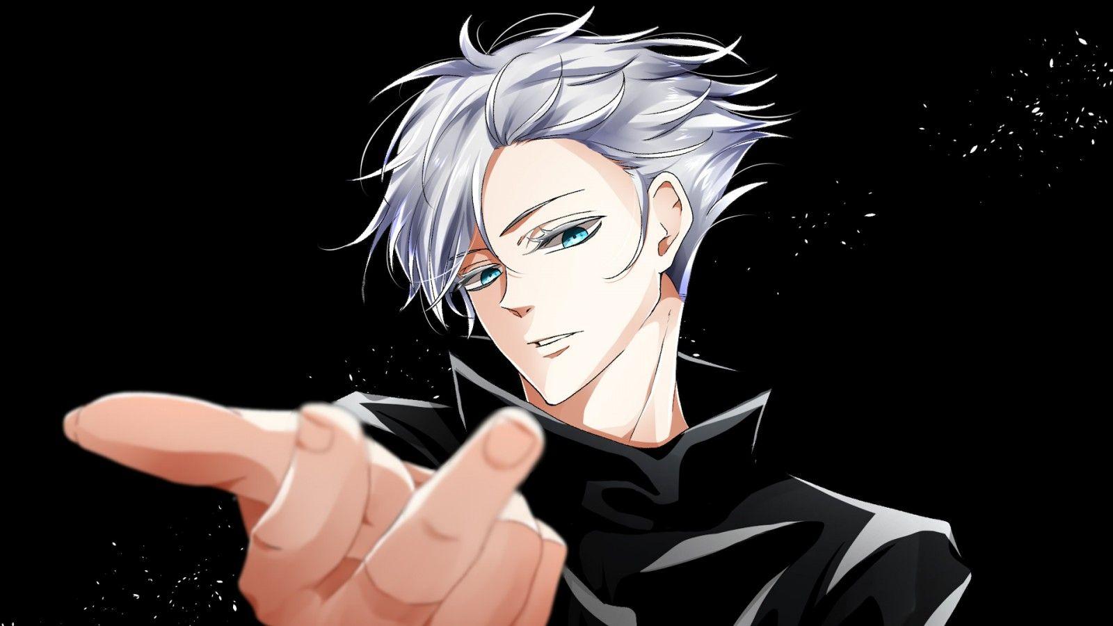 1600x900 Satoru Gojo In Black Background HD Jujutsu Kaisen Wallpaper