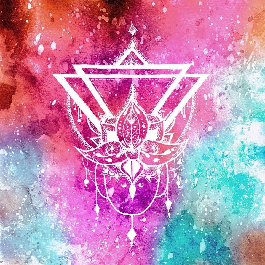 894x894 Lotus Flower Geometric Wallpaper