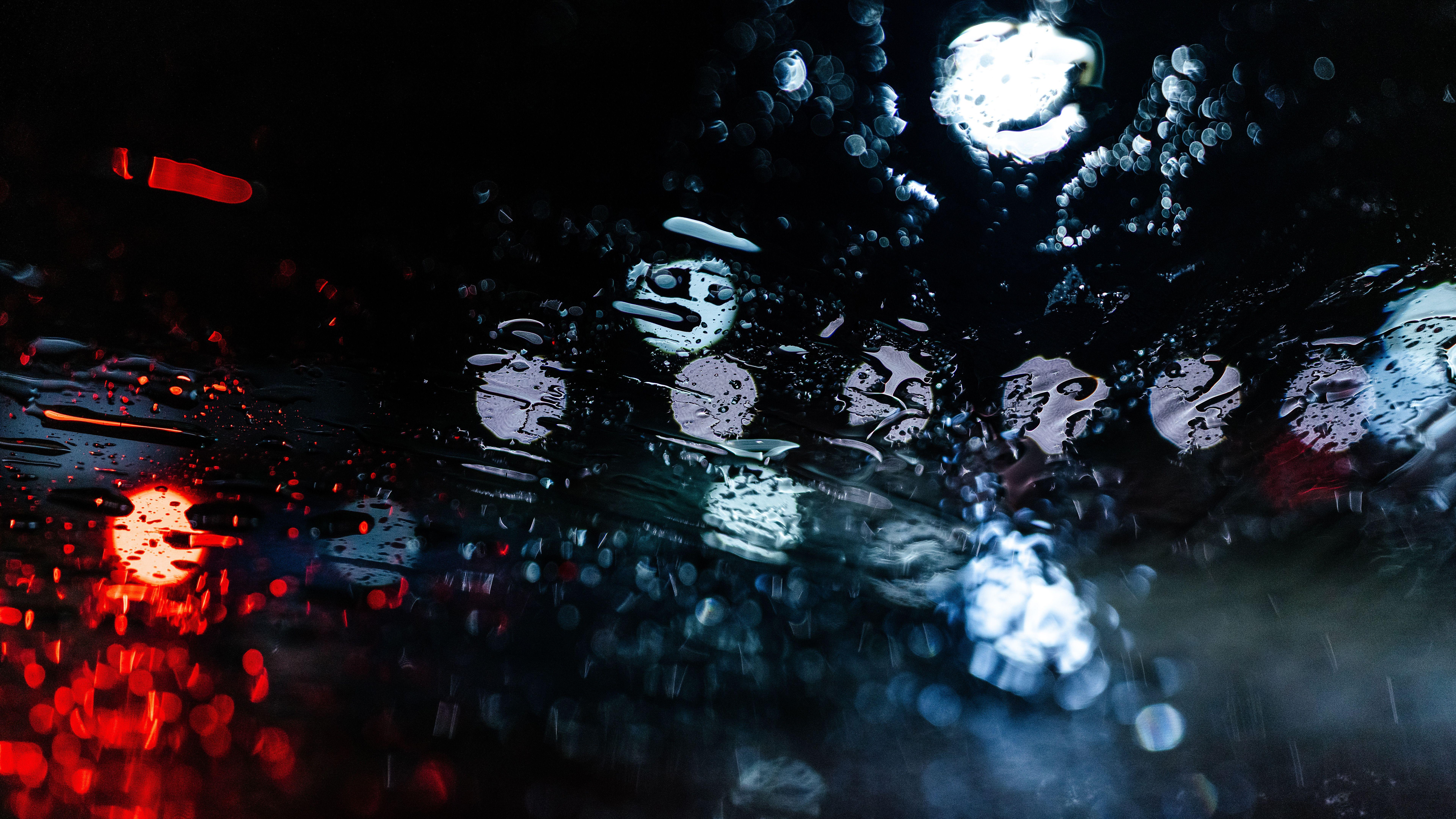 7680x4320 Bokeh in Rain 4K 8K Wallpaper