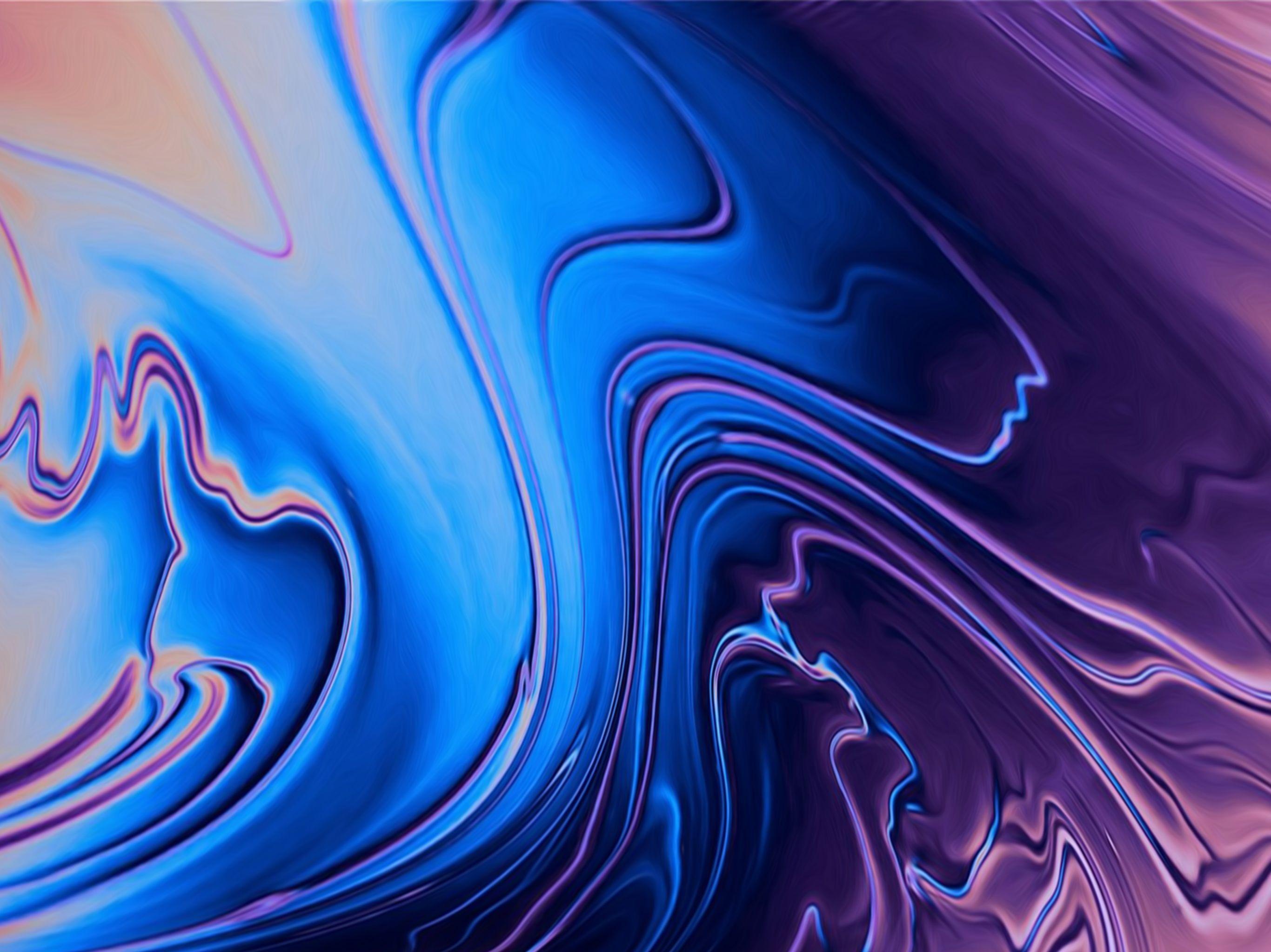 2732x2048 Neon Liquid Metal Wallpaper .