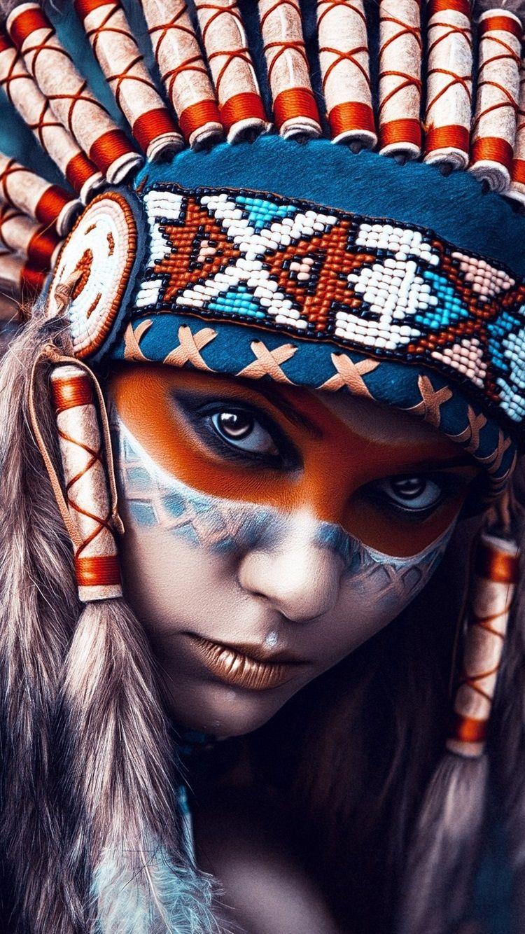750x1334 Indianer Mädchen, Kopf Dekoration, Make Up 2560x1600 HD Hintergrundbilder, HD, Bild
