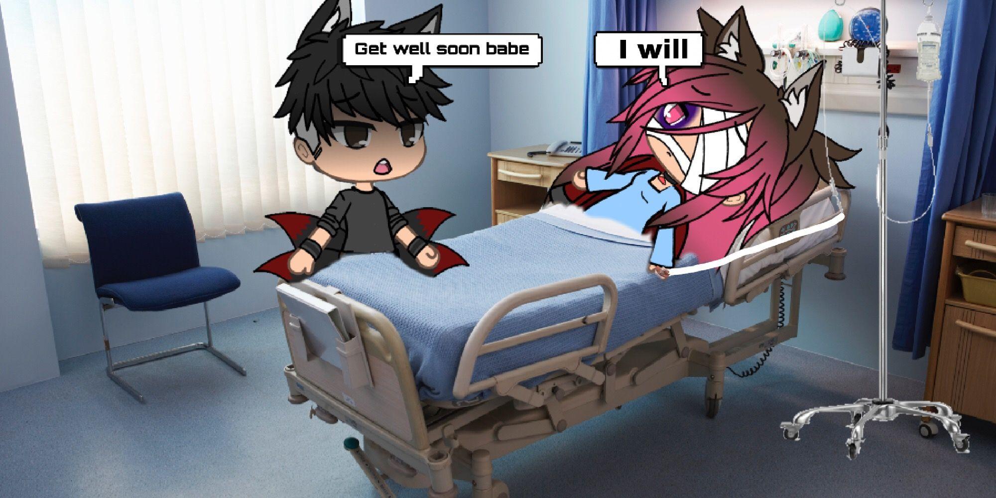 2000x1000 children's hospital: Hospital Bed Background Anime
