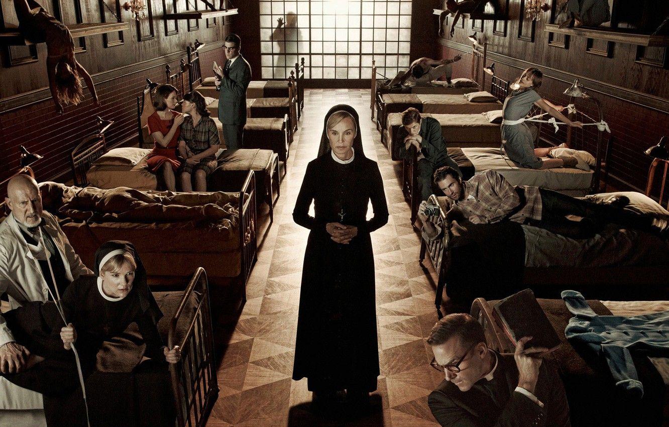 1332x850 Wallpaper the series, hospital, nun, bed, Season Zachary Quinto, zachary quinto, serial, asylum, American horror story, Evan Peters, jessica lange, american horror story, evan peters, Jessica Lange, mental hospital image for
