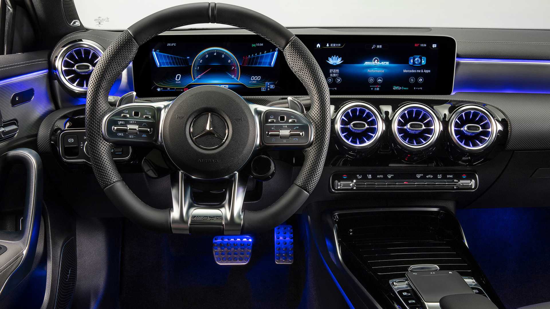 1920x1080 Mercedes AMG A35 L Sedan 4MATIC Interior Steering Wheel Wallpaper (10)
