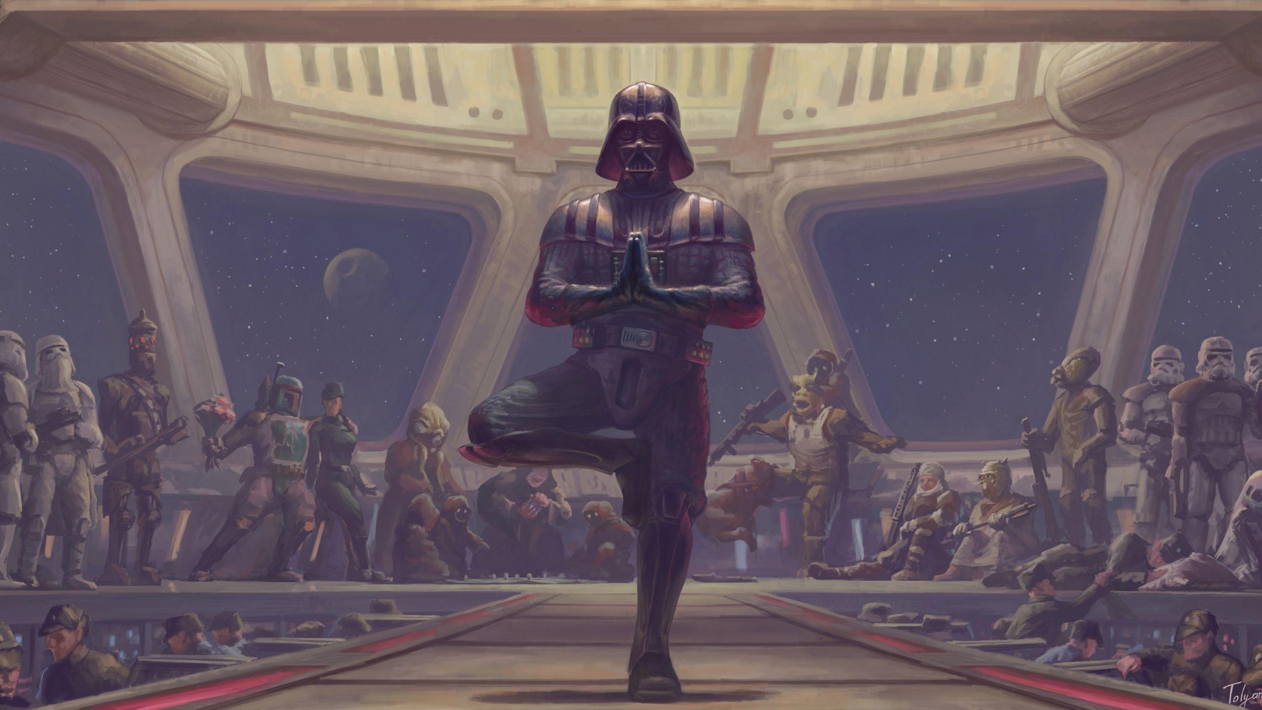 2560x1440 Boba Fett Bossk Darth Vader Humor Jawas Stormtrooper HD Boba Fett Wallpaper