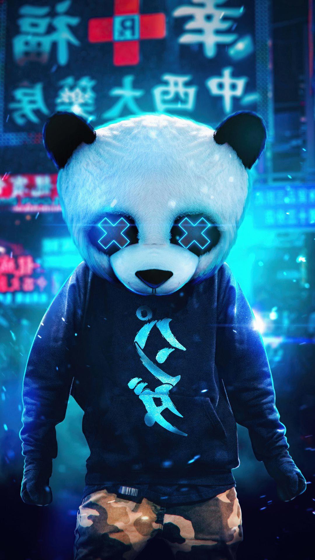 Neon Panda Wallpapers Top Free Neon Panda Backgrounds WallpaperAccess