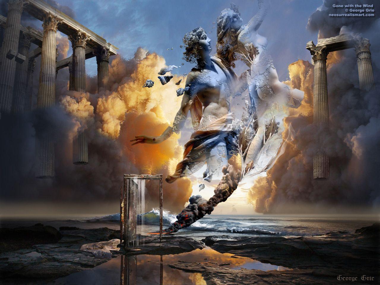 1280x960 Gone With The Wind Or Sorrows Of Love: Surreal Art Print, Poster, Book, Desktop Wallpaper