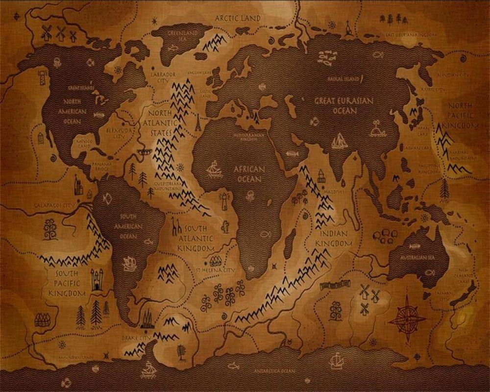 1000x800 Beibehang Custom Wallpaper photo World Map Nautical Chart TV Background Wall Home Decor Background walls murals 3D wallpaper. Wallpaper