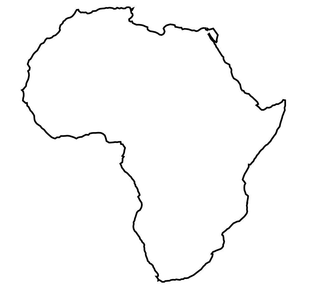 1013x957 Blank Map of Africa. Large Outline Map of Africa
