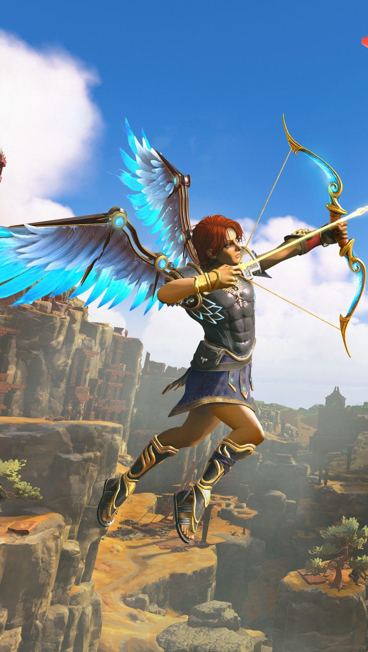 1220x2160 Immortals fenyx rising griffin fight Wallpaper 4k Ultra HD
