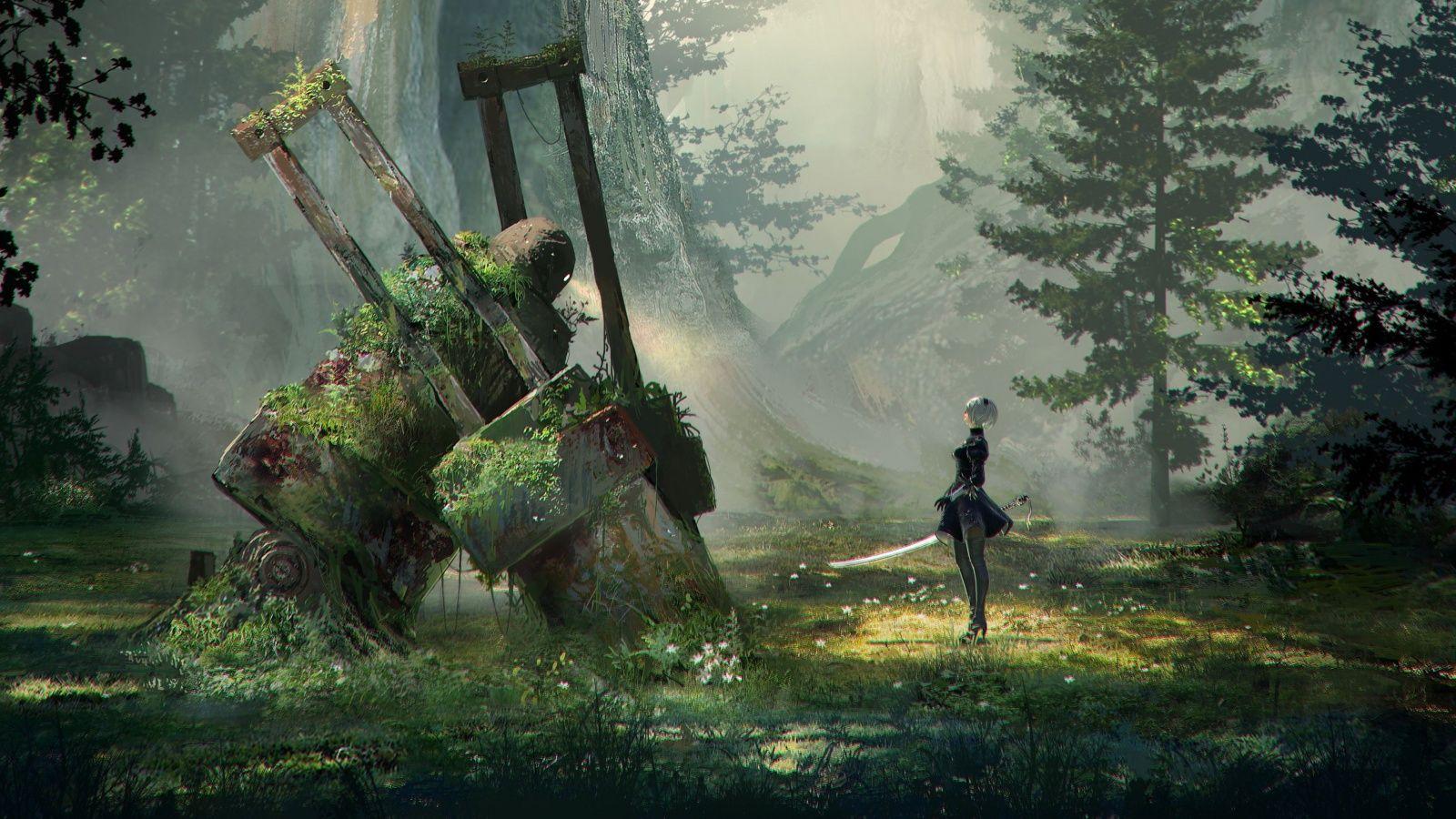 1600x900 Nier Automata Game Art 4k Wallpaper