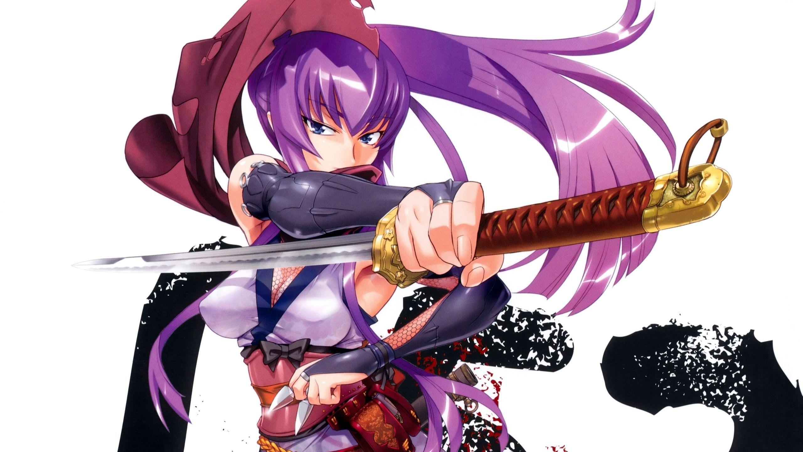2560x1440 Wallpaper of Saeko Busujima from High School of the Dead