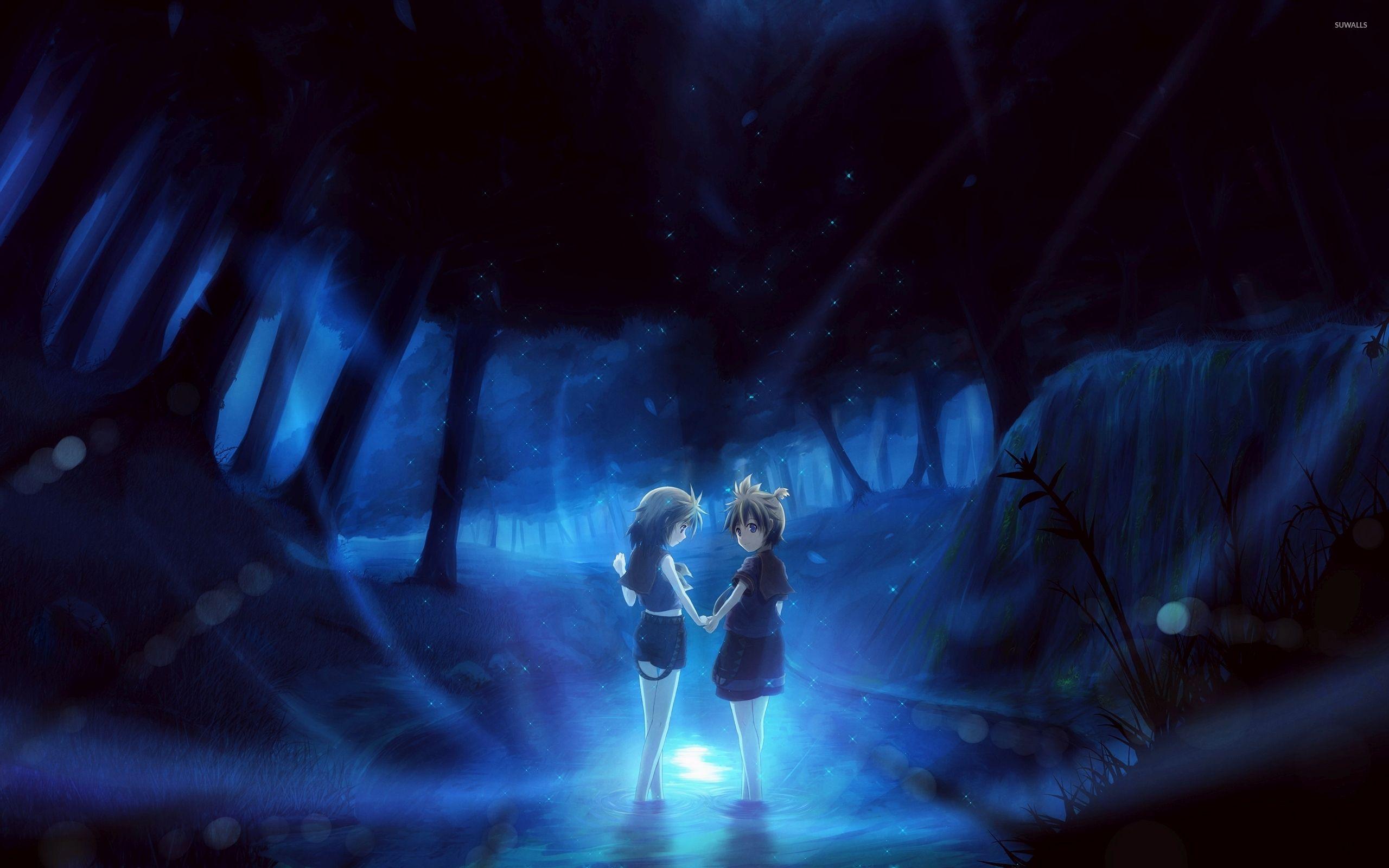 dark anime forest background