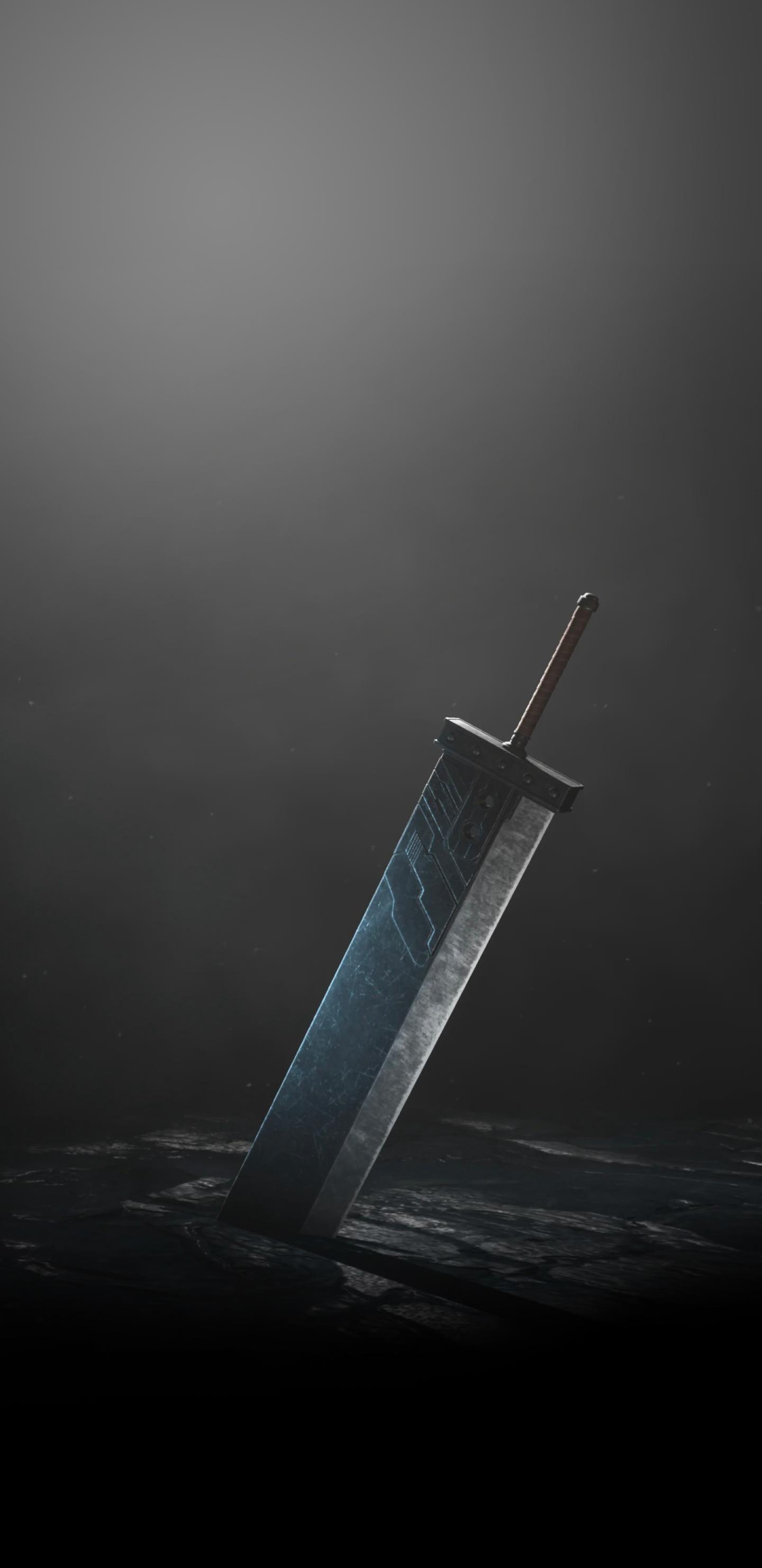 1440x2960 Final Fantasy VII Remake Buster Sword Version 2 Wallpaper with Monocle