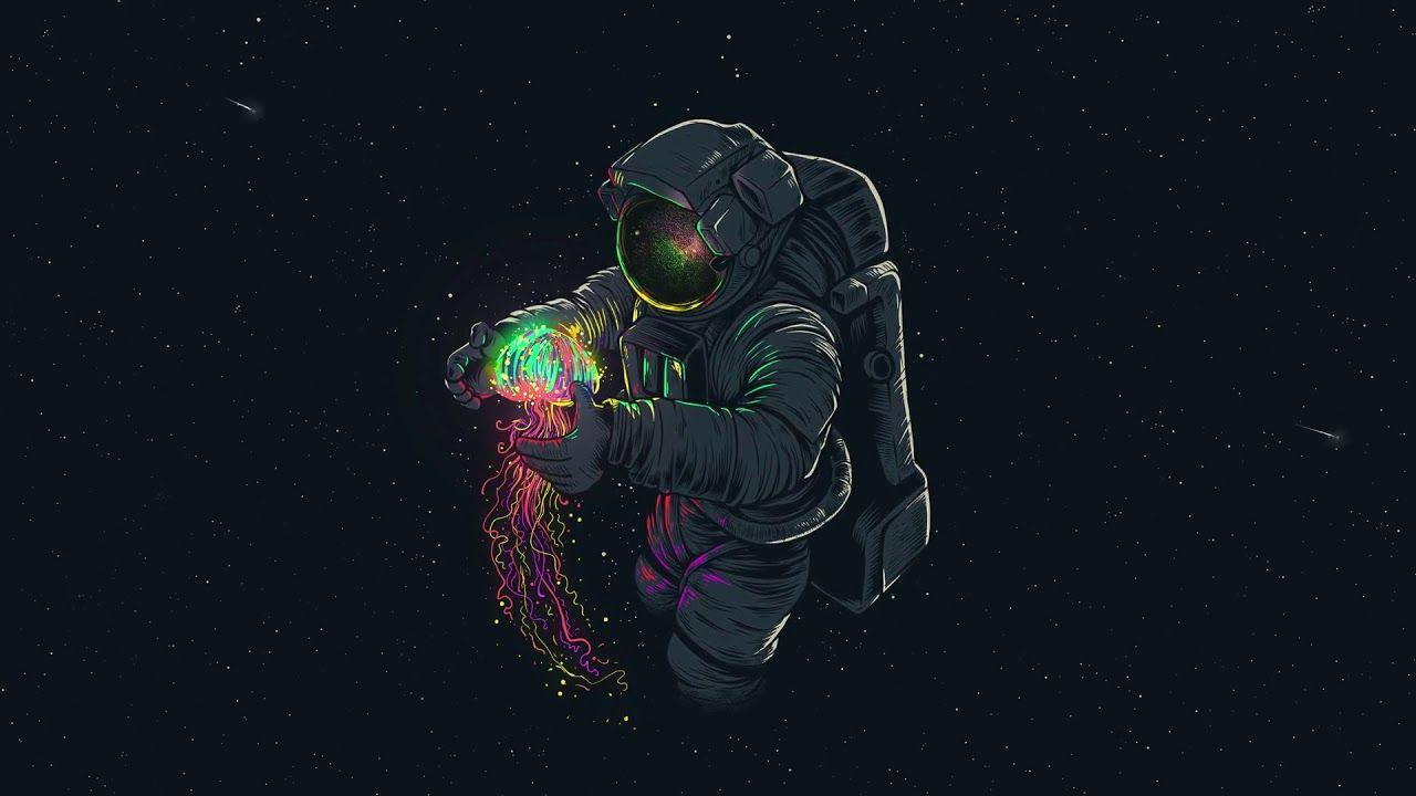1280x720 SpaceMan JellyFish Wallpaper Animated