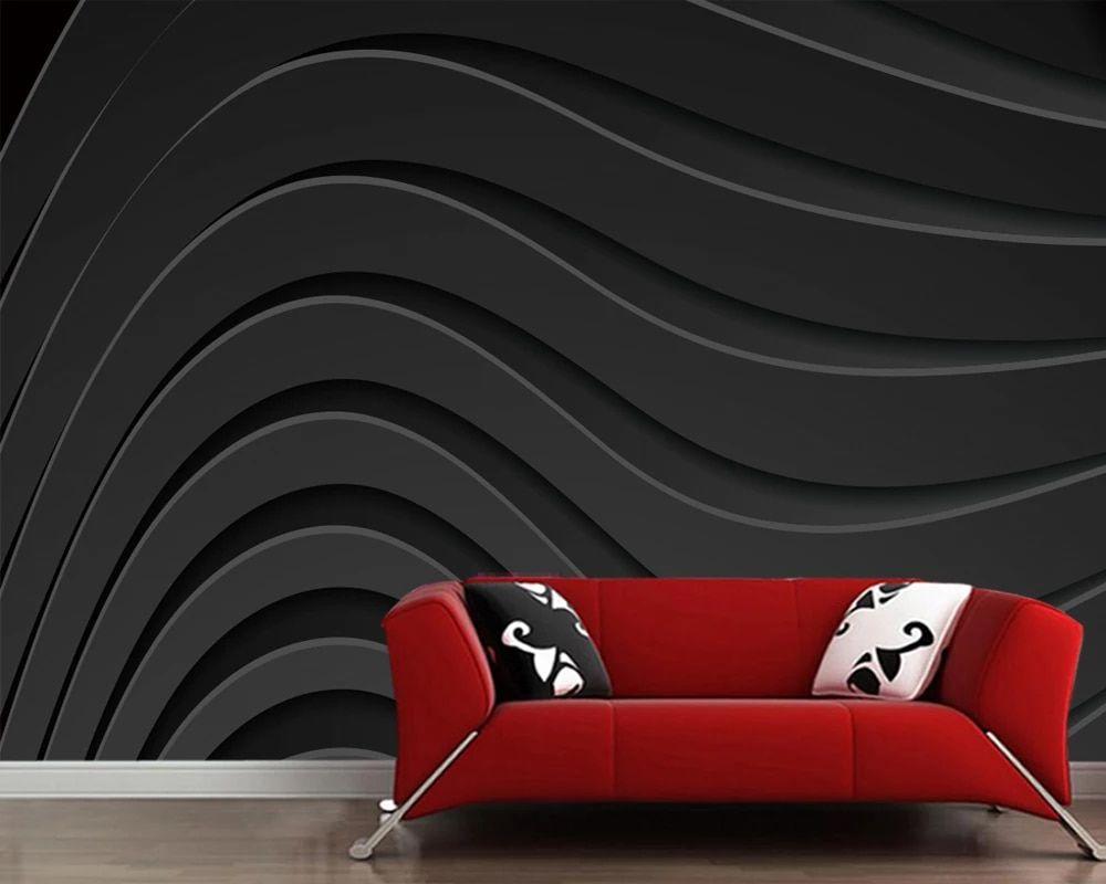 1000x800 Self adhesive PVC wallpaper wavy line abstract mural used for background decoration of living room bedroom children room. Wallpaper
