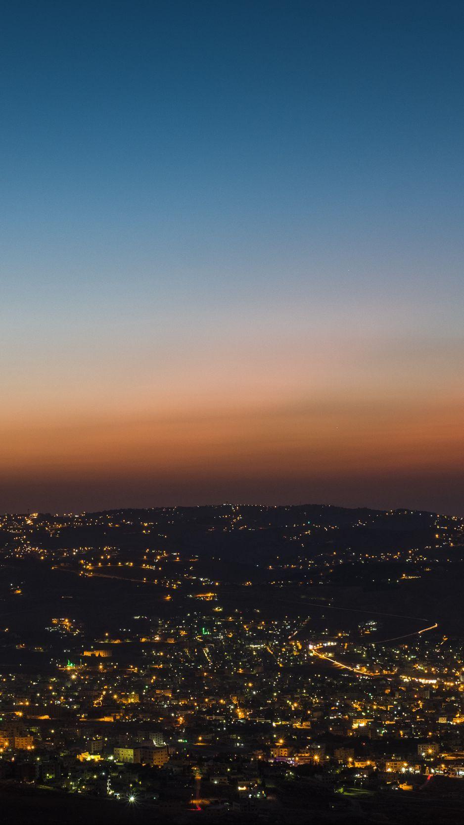 938x1668 Download Wallpaper 938x1668 Night City, City Lights, Skyline, Amman, Jordan Iphone 8 7 6s 6 For Parallax HD Background