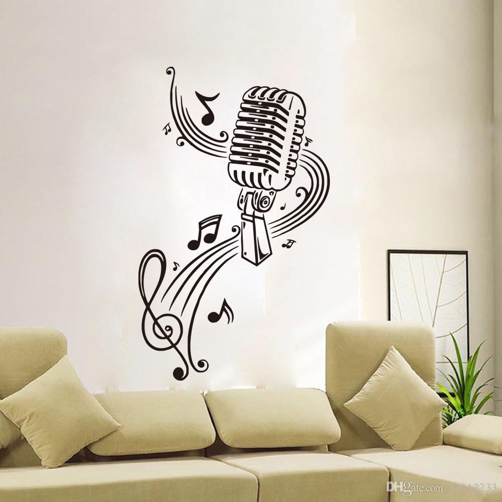 1001x1001 Creative Waterproof PVC Wallpaper Note Microphone TV Background Wall Murals Bedroom Living Room Home Decorative Wall Stickers Wide Wallpaper For Desktop Wide Wallpaper For Mobile From He $5.75.