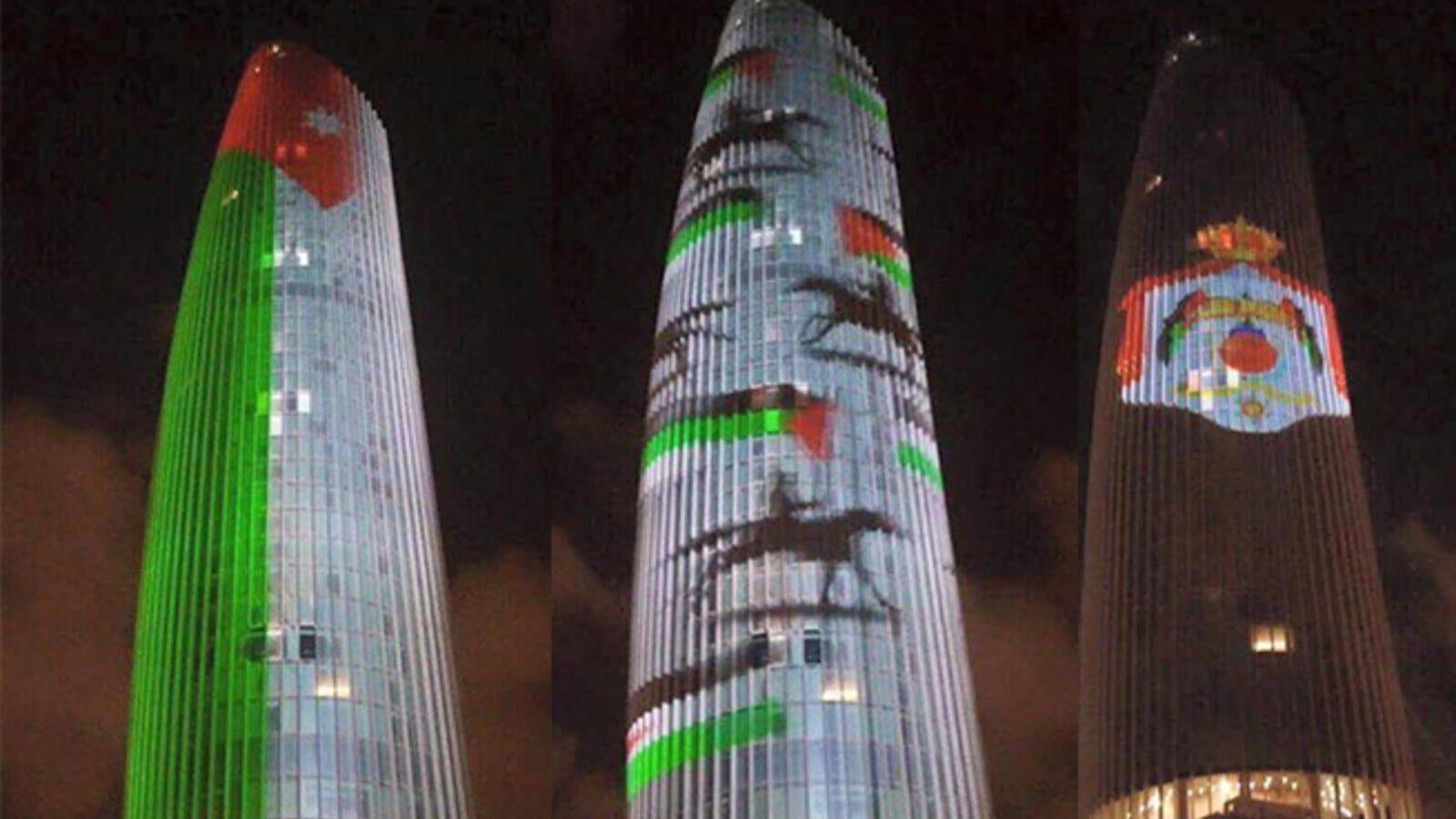 1600x900 Amman S Rotana Tower Decked Out For Jordan S Independence - ابراج العبدلي في عمان