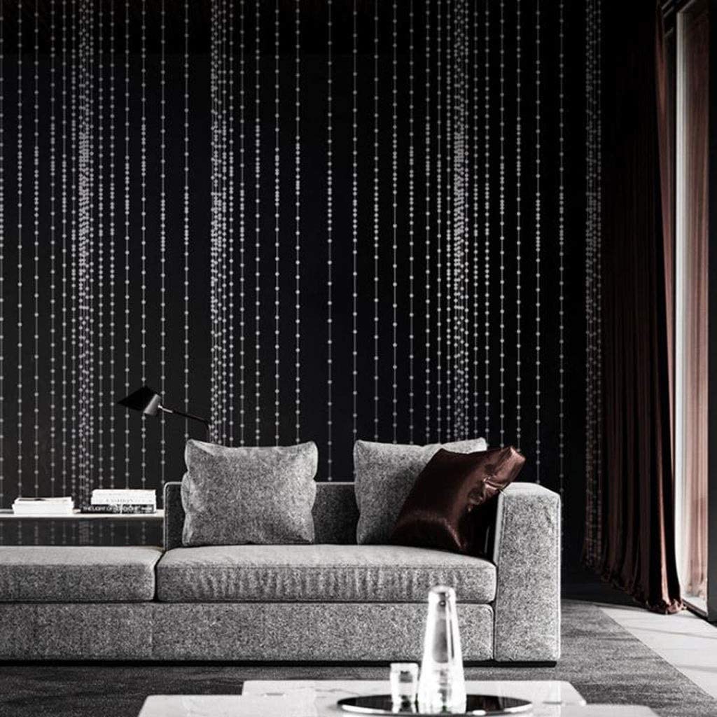 1024x1024 KMMK Novelty Wall Stickers, Wallpaper Stickers Modern Minimalist Abstract Bead Curtain Living Room Tv Background Wall Bar PVC Wallpaper Decoration, Black: Wallpaper