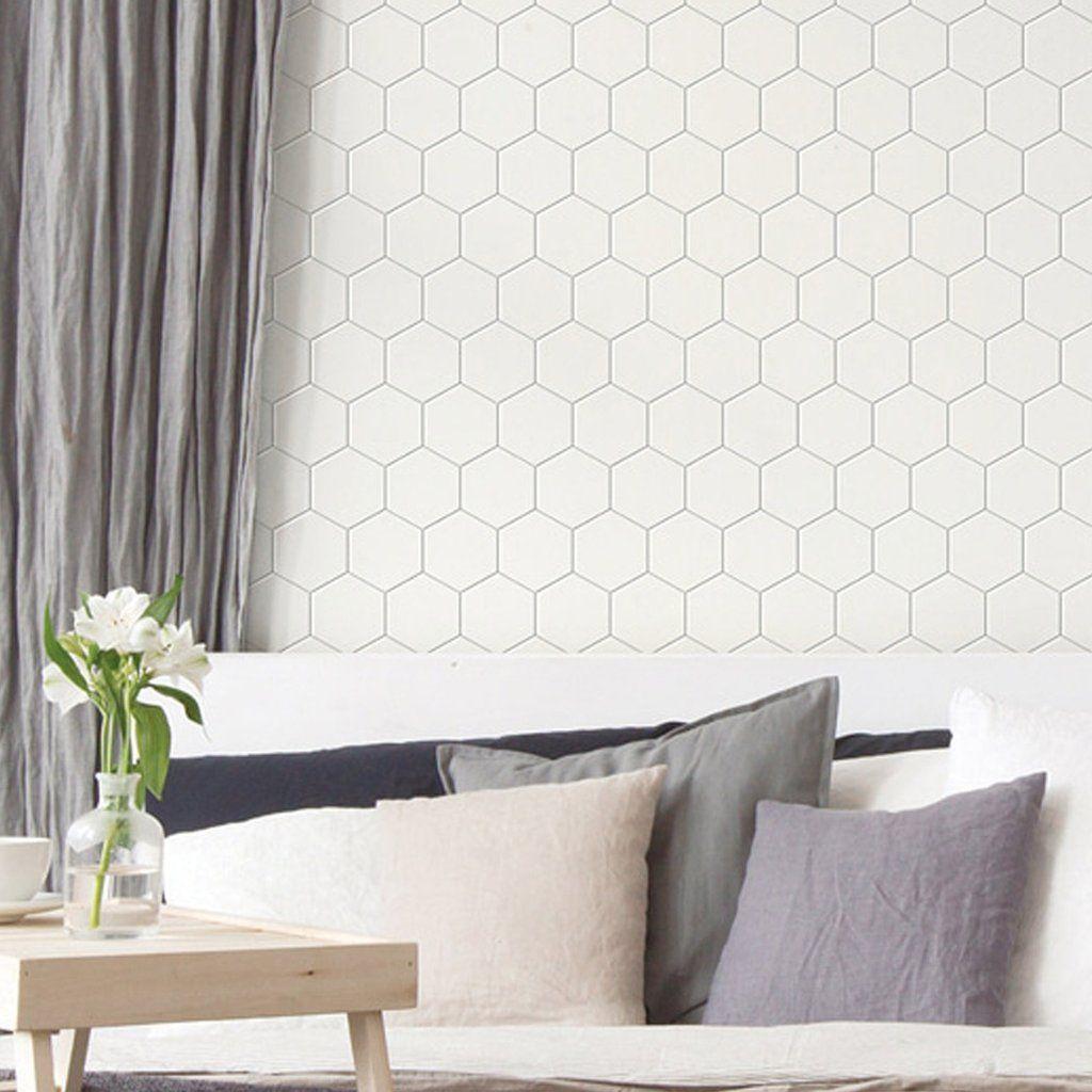 1024x1024 Peel and Stick Pvc Foaming Wallpaper Hexagon Tile Ambila 19.6 x 78.7
