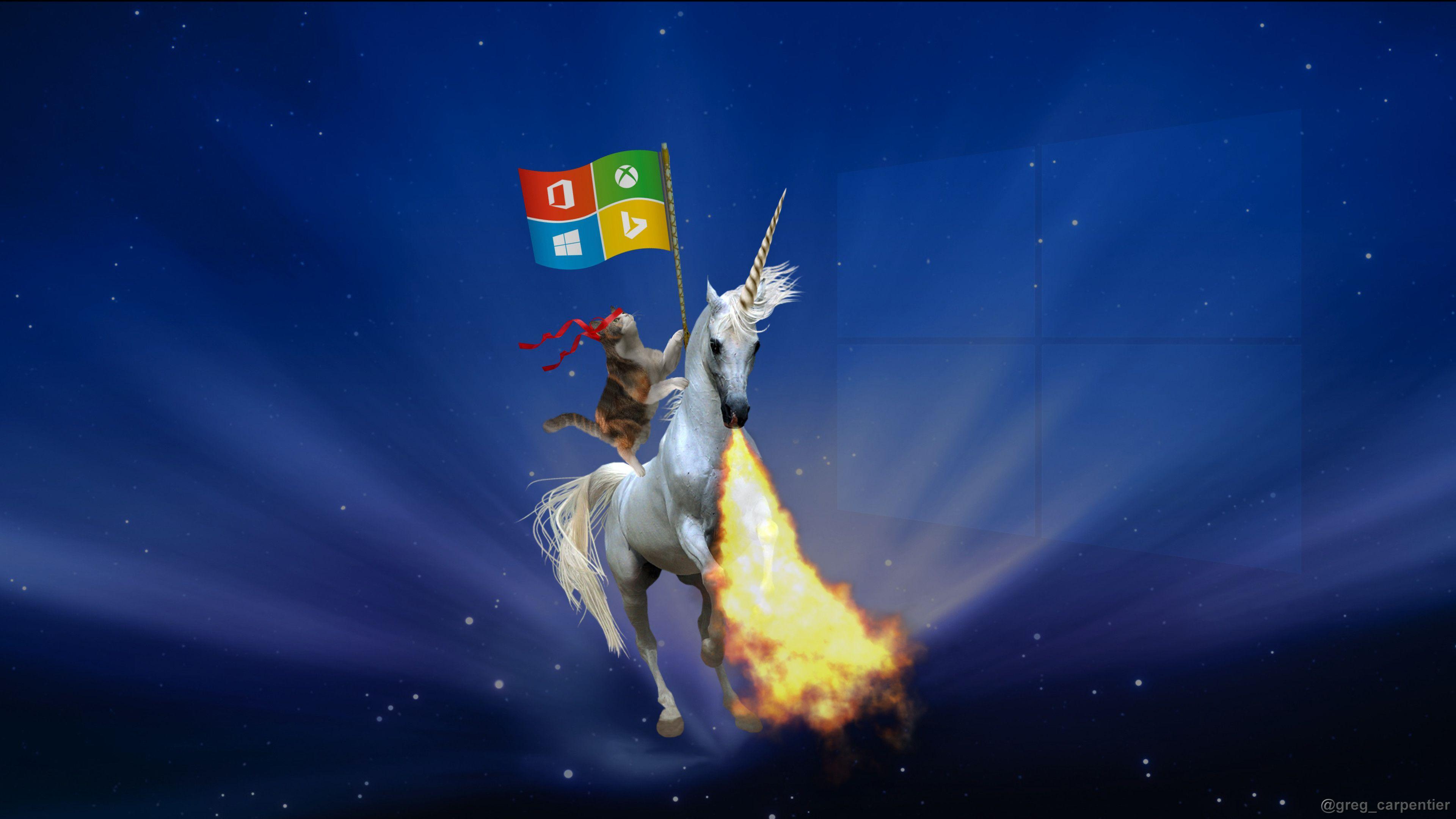 3840x2160 Microsoft Cat Unicorn Wallpaper