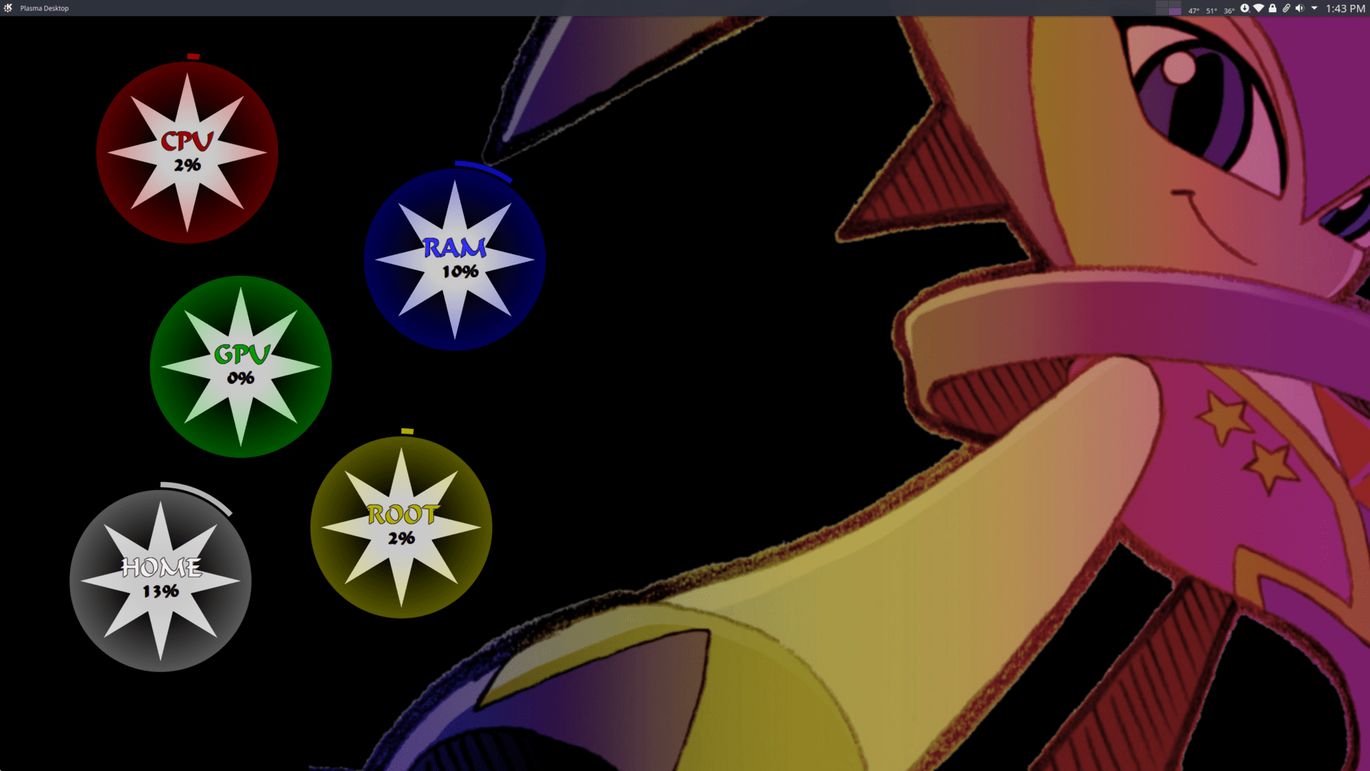 1920x1080 PLASMAThemed my desktop after SEGA's NiGHTS into Dreams!