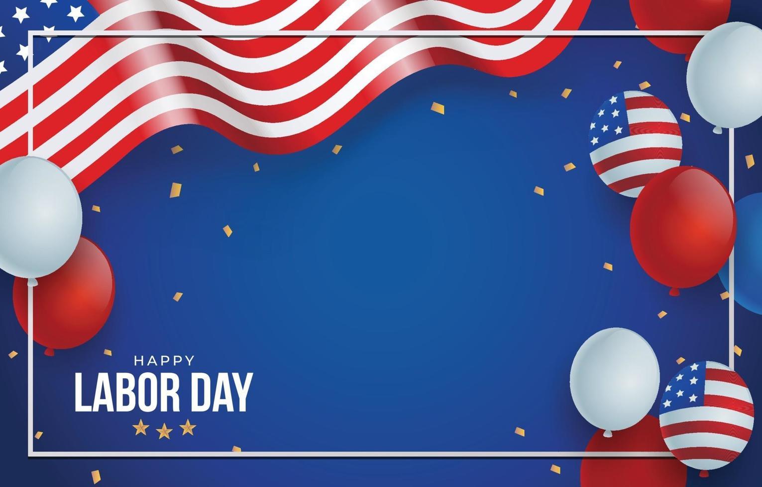 1531x980 Happy Labor Day Background with Flag and Balloon