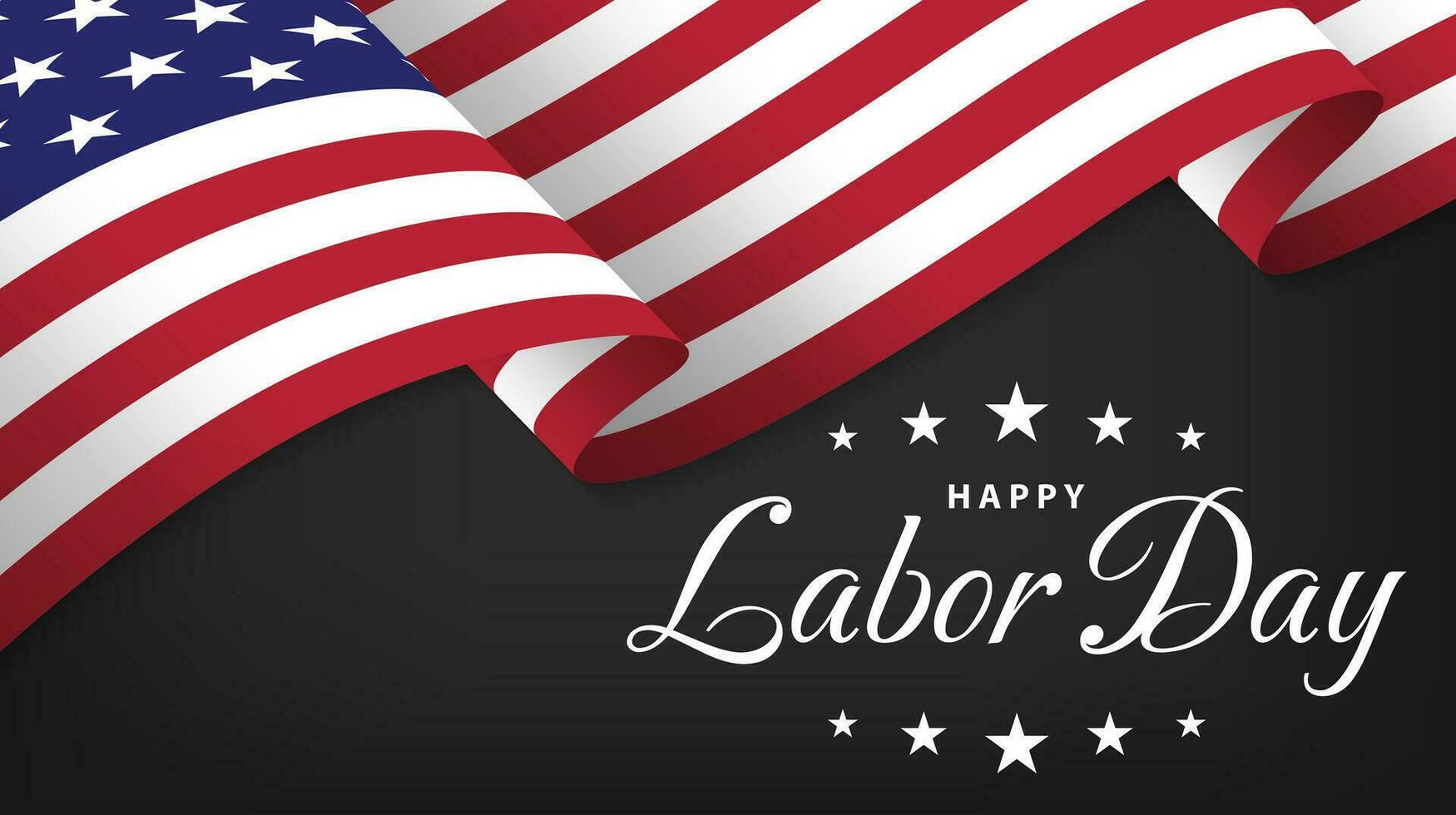 1750x980 Happy labor day background. Labor day celebration greeting card with US flag. Vector illustration