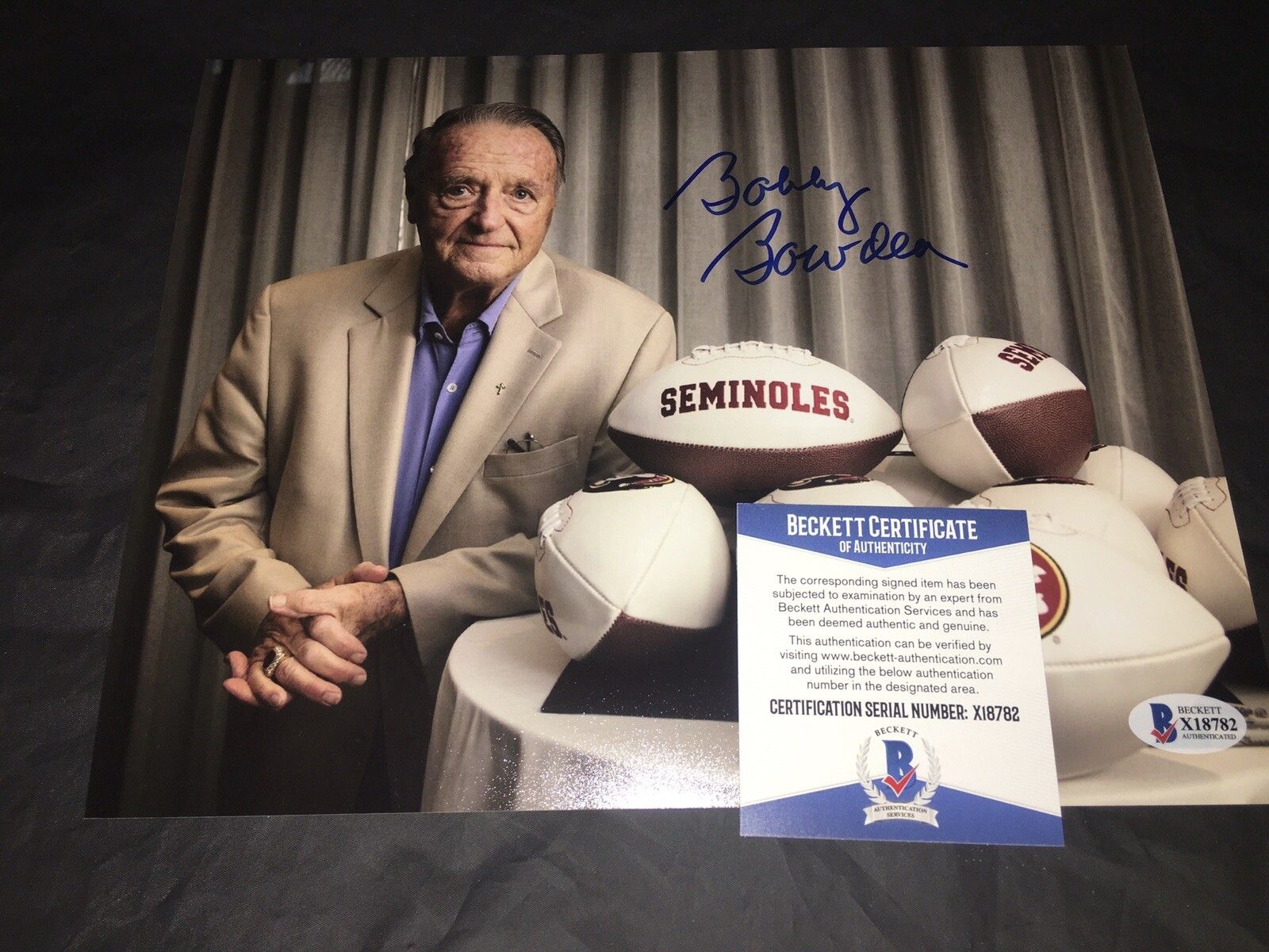 1600x1200 Bobby Bowden Autographed Signed 8x10 Photo Florida State University Legend Beckett