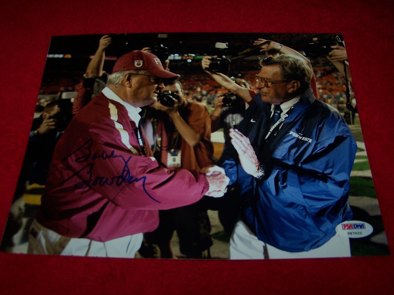 1600x1200 BOBBY BOWDEN Autographed Signed FLORIDA STATE PHOTO WITH JOE PATERNO PSA CERTIFIED