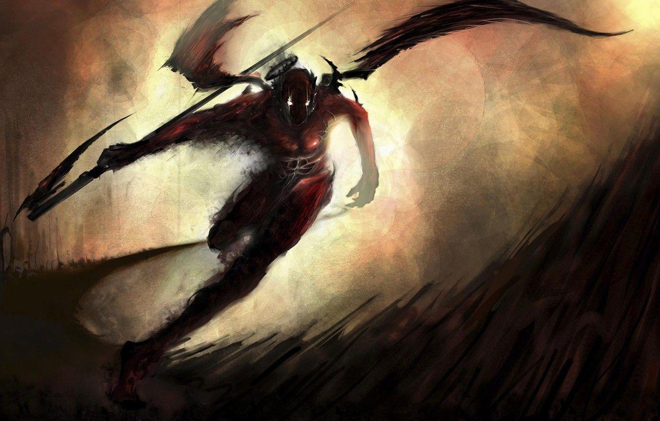 1332x850 Wallpaper wings, running, braid, fallen angel, halo, art, Running, Angel fall image for desktop, section фантастика