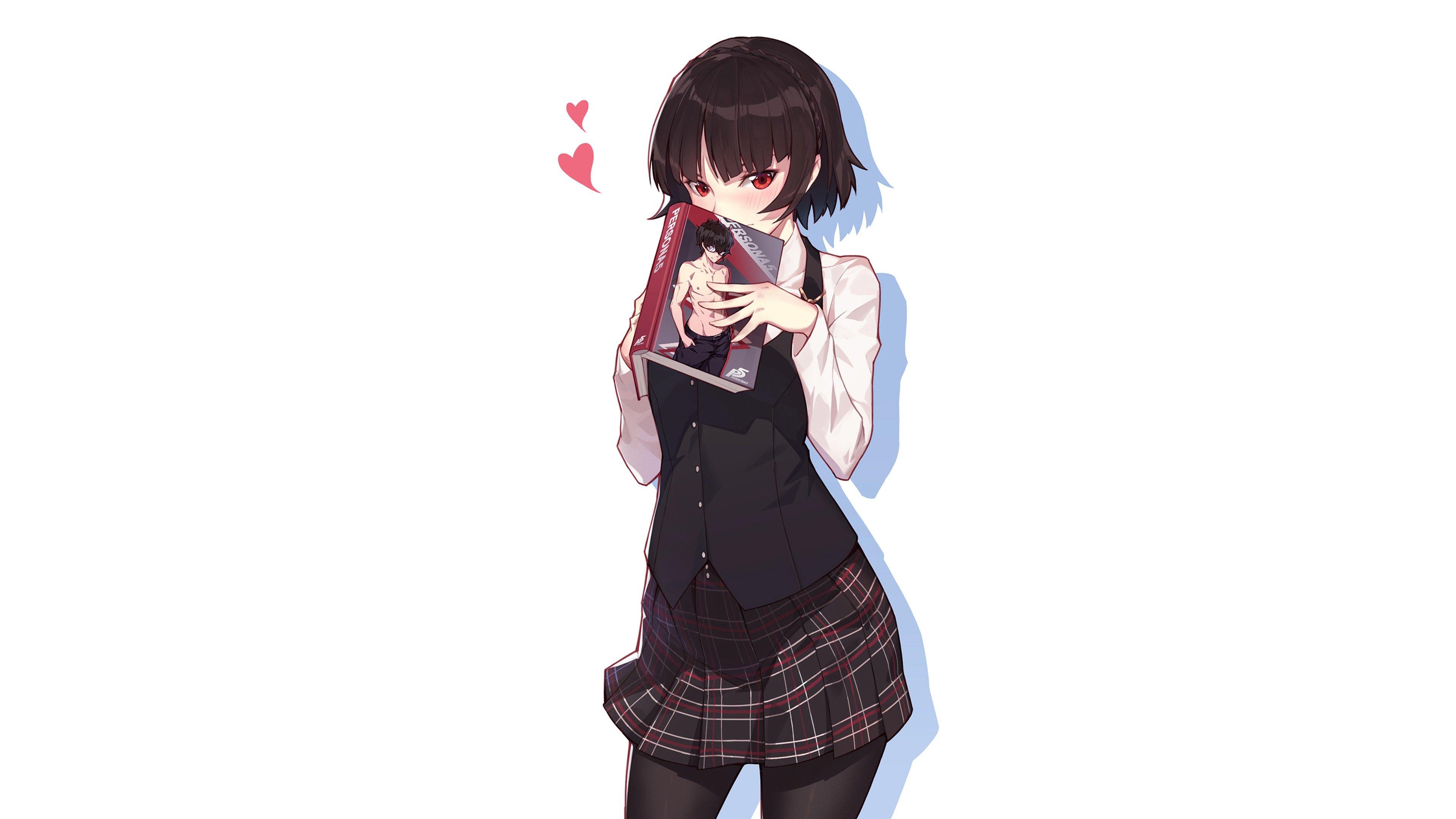 3840x2160 Persona 5 Have Book Makoto Niijima 4K HD Wallpaper