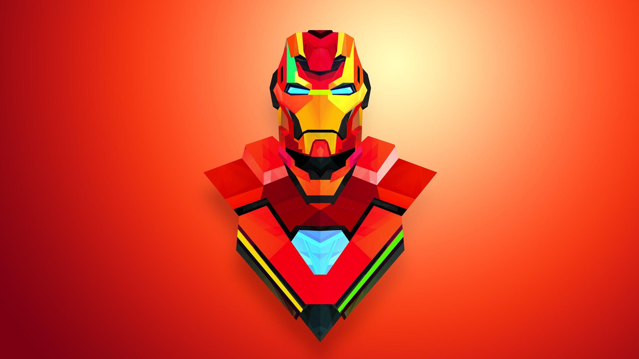 2560x1440 abstract, Iron Man, Red, Justin Maller Wallpaper HD / Desktop
