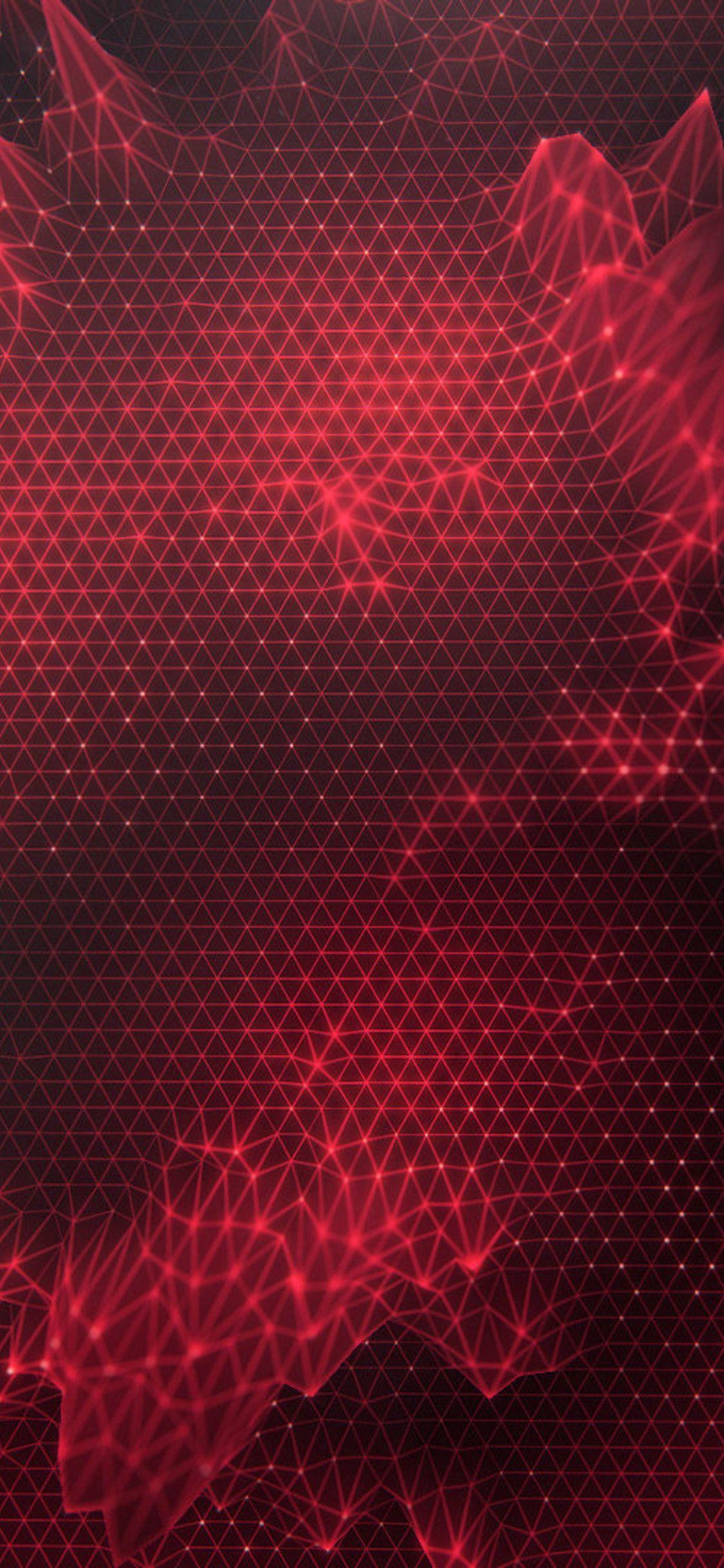 1125x2436 Low Poly Red Triangle Art Abstract iPhone X, iPhone 10 HD