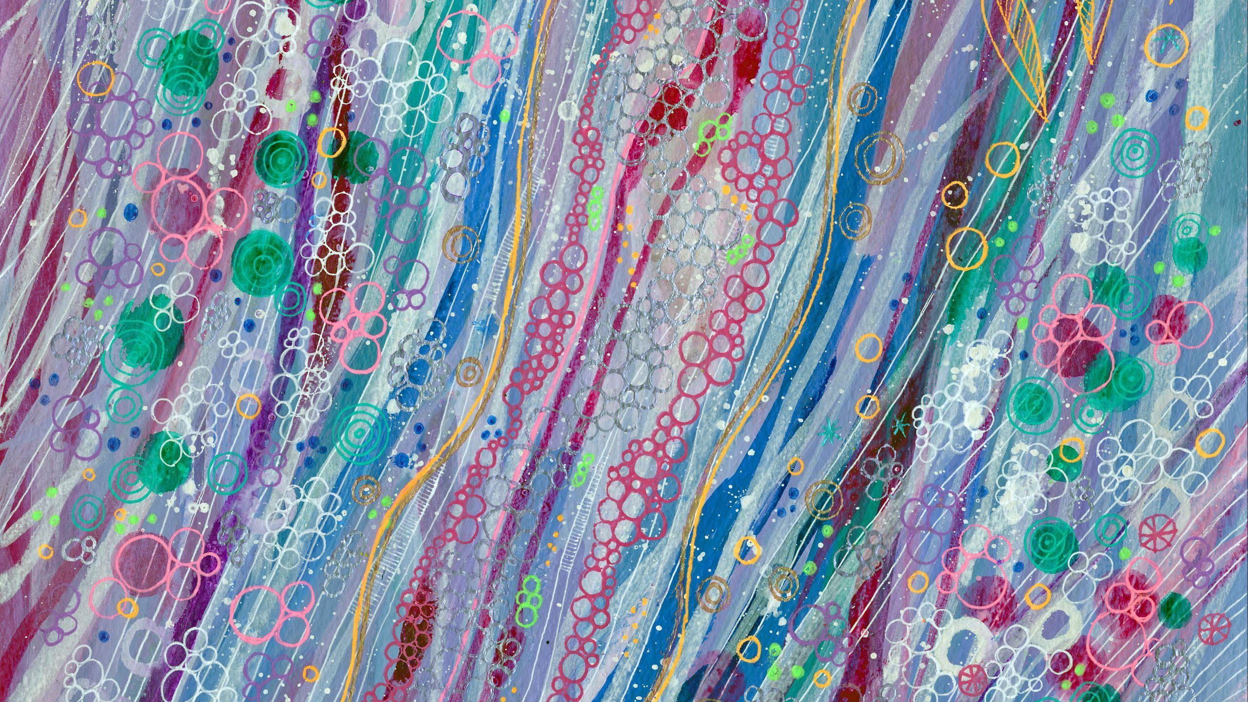 2560x1440 Download wallpaper 2560x1440 watercolor, patterns, lines, circles widescreen 16:9 HD background