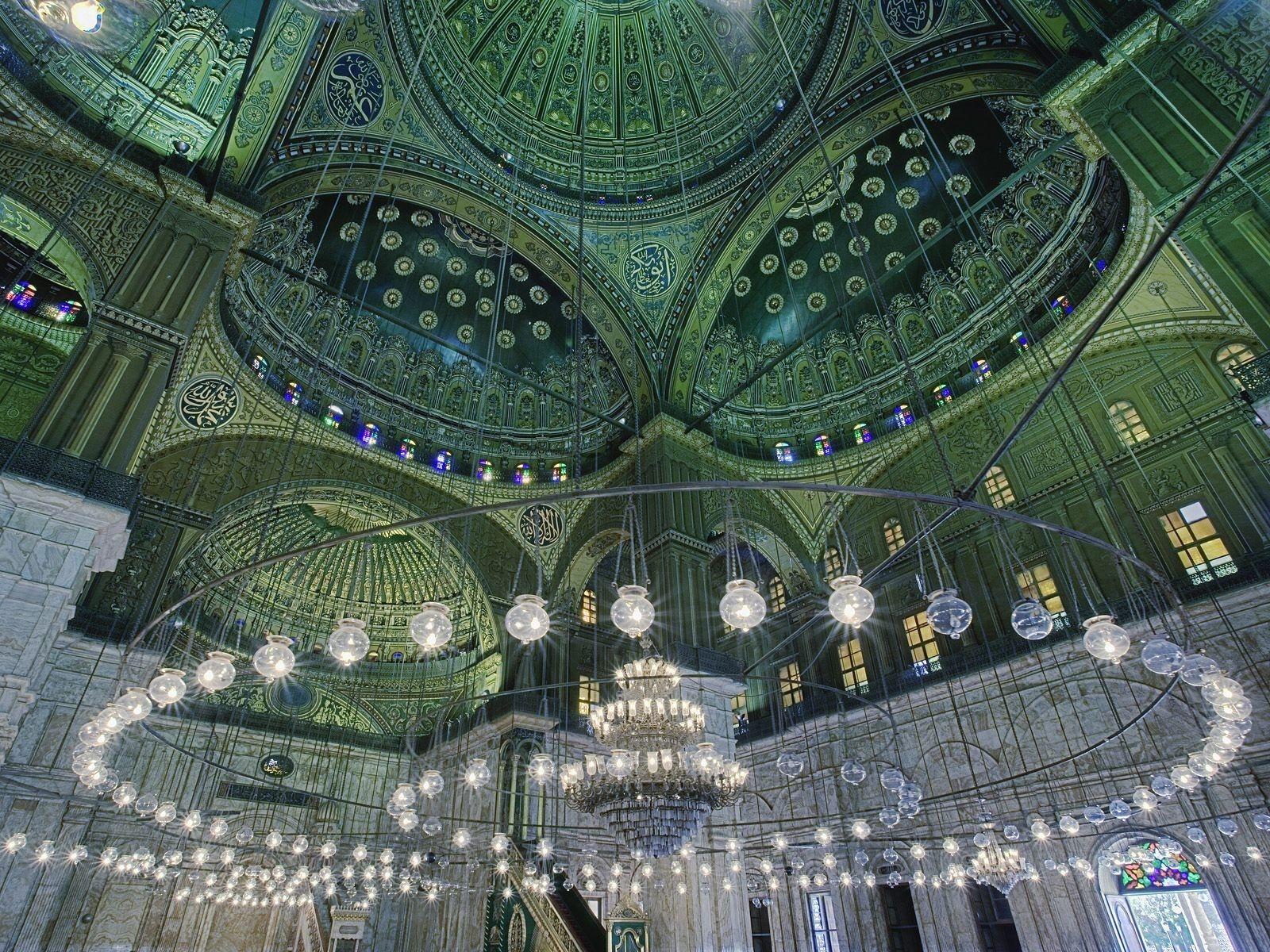 1600x1200 Cairo Egypt Green Architecture Chandeliers Wallpaper:1600x1200
