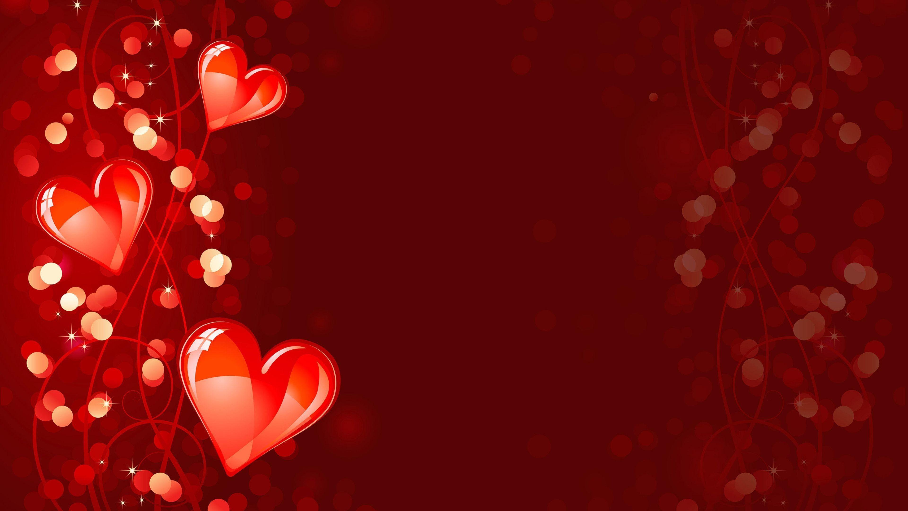3840x2160 Red Heart Art Water Splash Love Wallpaper