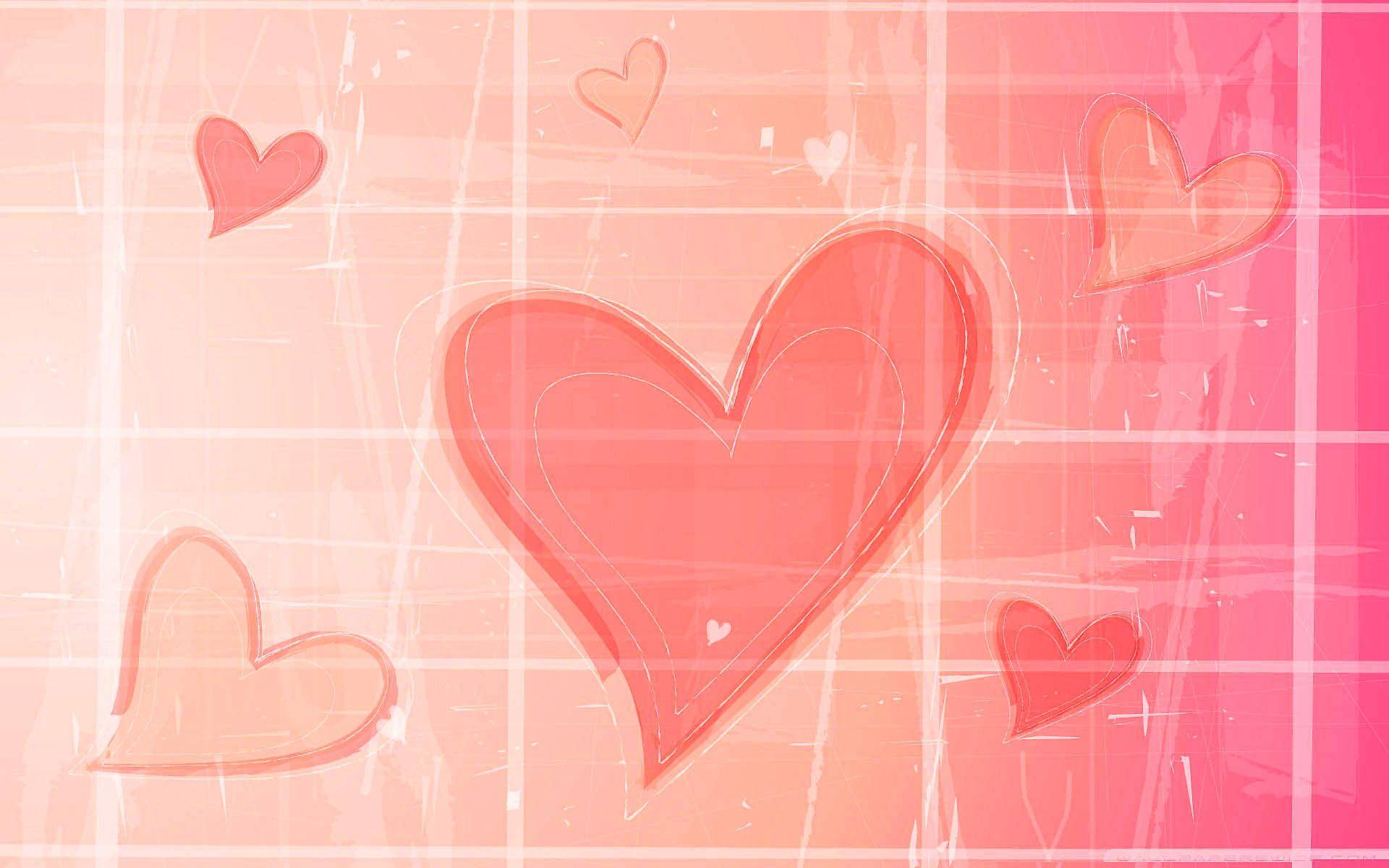 1920x1200 Pink hearts art