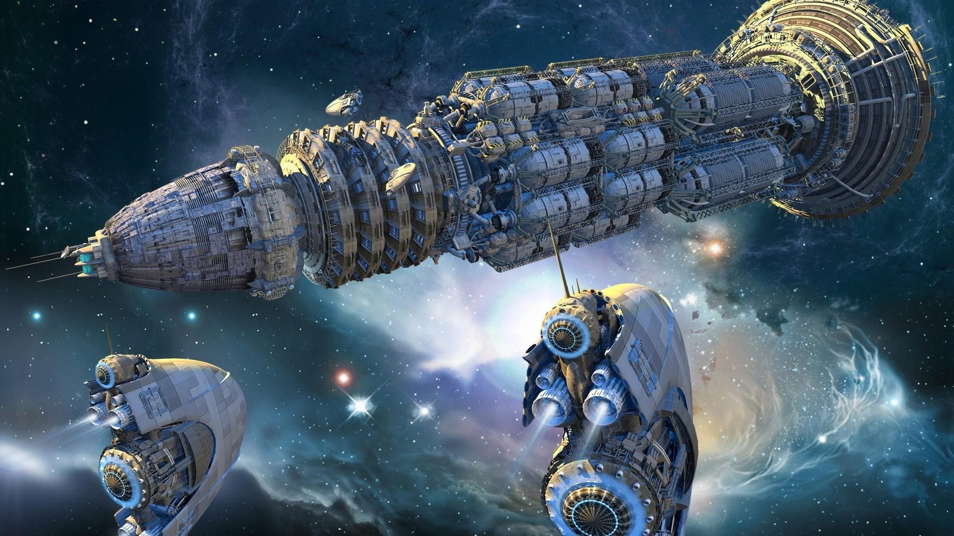 1920x1080 Digital art futuristic outer space science fiction wallpaper