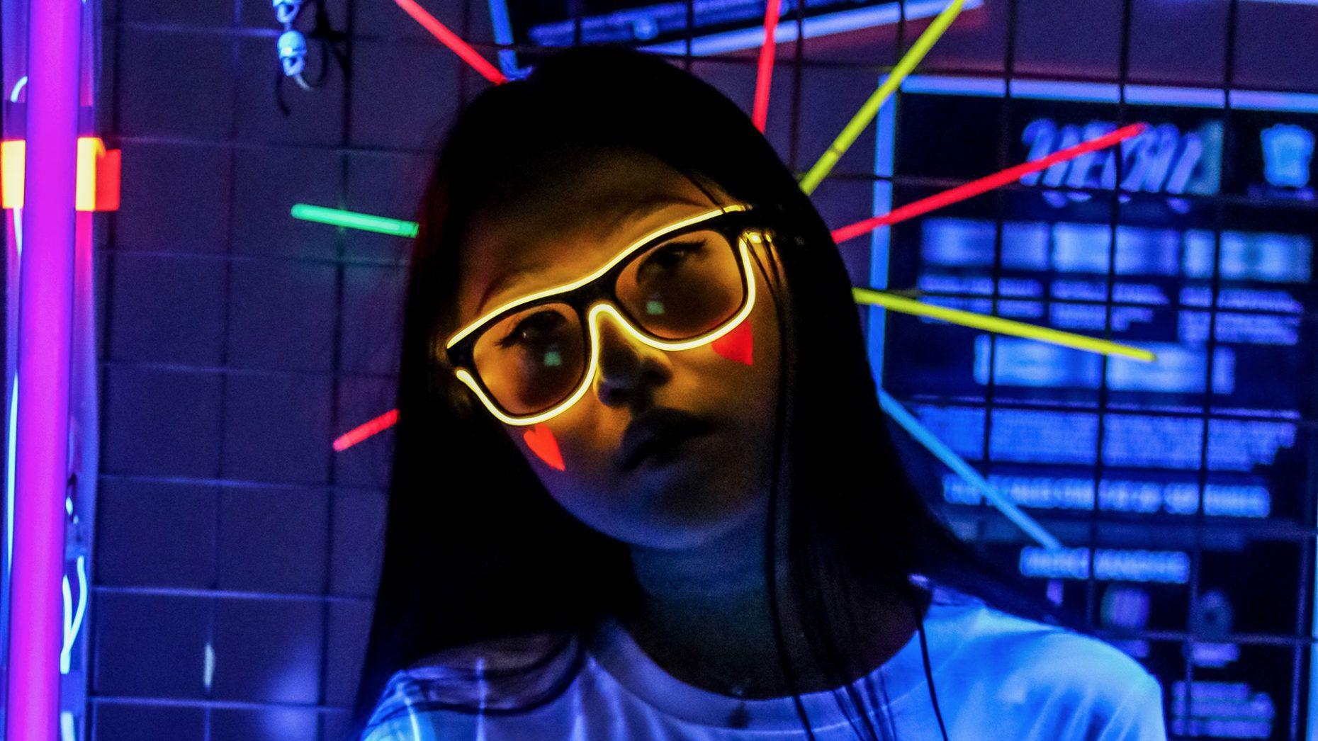 1860x1046 Neon Girl Wallpaper