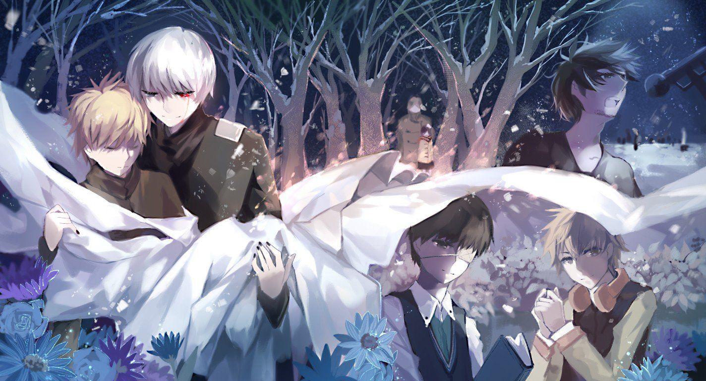 1424x768 Tokyo Ghoul, Kaneki Ken, Hideyoshi Nagachika, Anime vectors Wallpaper HD / Desktop and Mobile Background