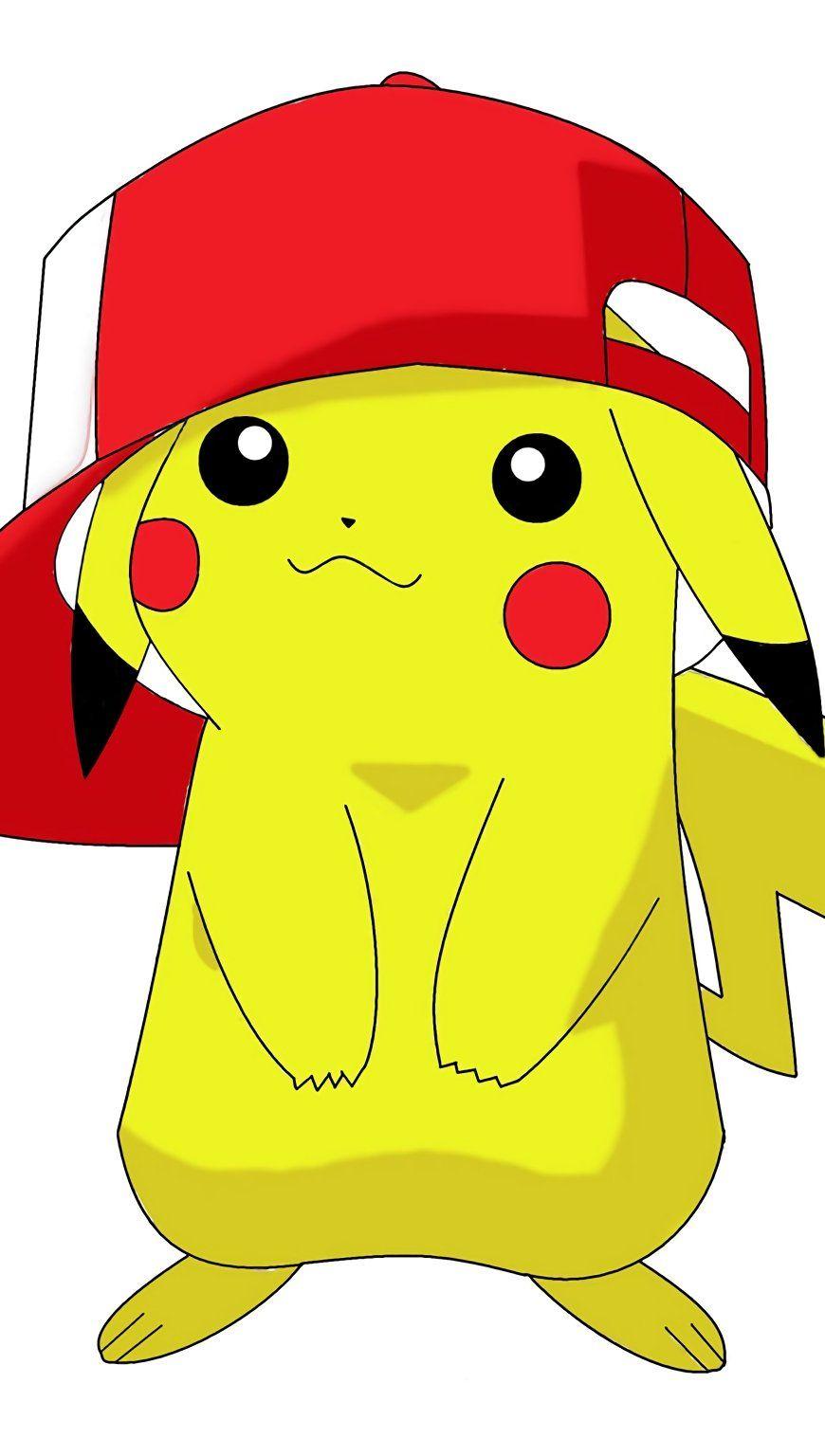 870x1536 Pikachu with cap Anime Wallpaper