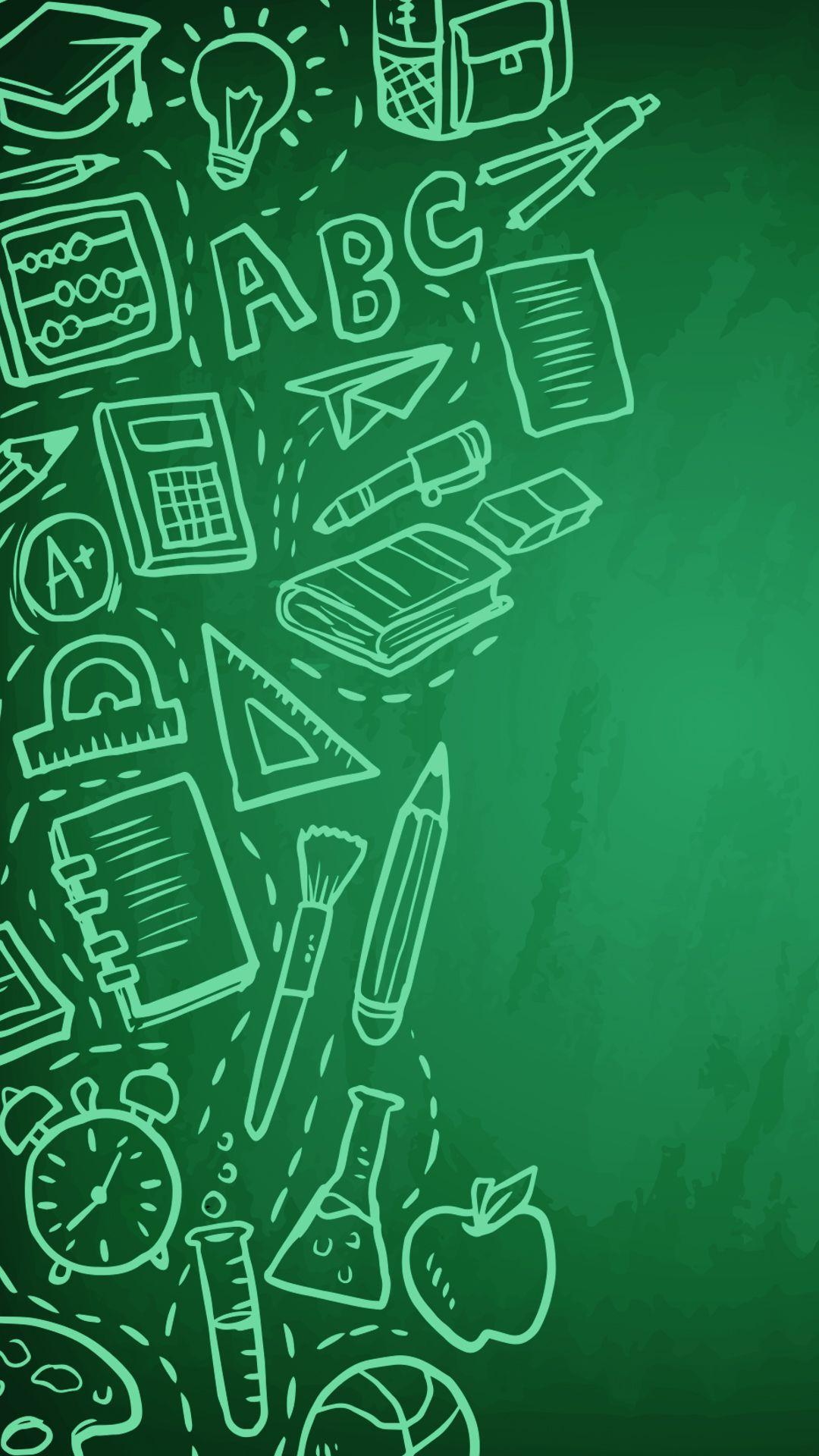 1080x1920 Back To School Wallpaper For Android Jllsly. Back to school wallpaper, Green wallpaper phone, Wallpaper