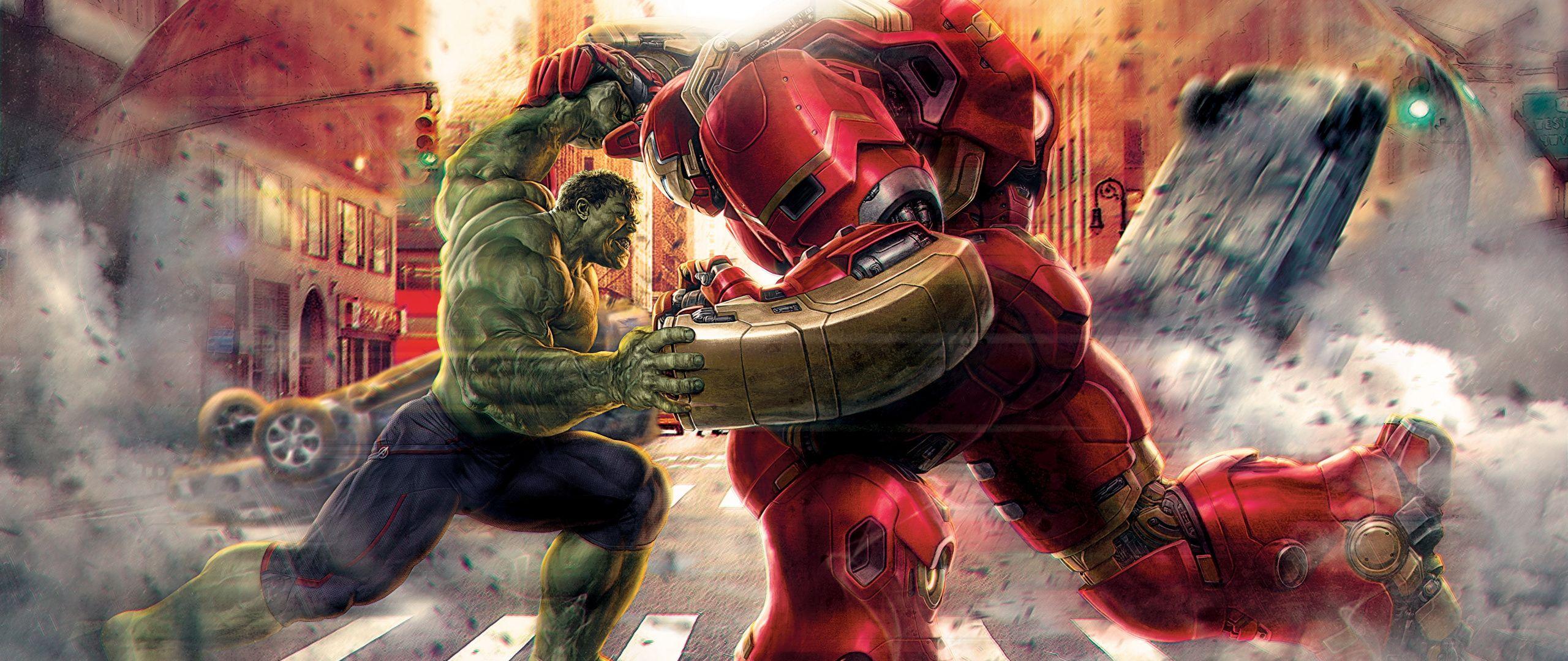 2560x1080 Hulk Buster Wallpaper