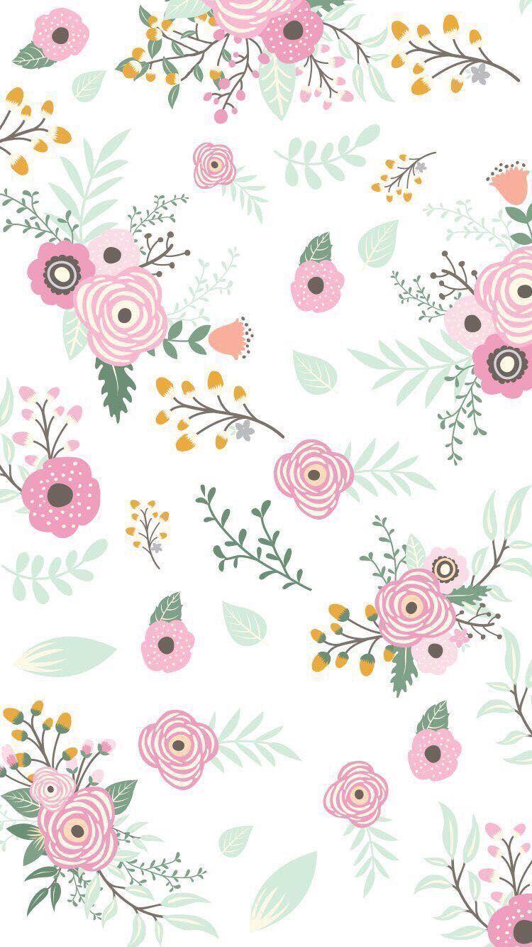 750x1334 Cartoon Flowers Wallpaper