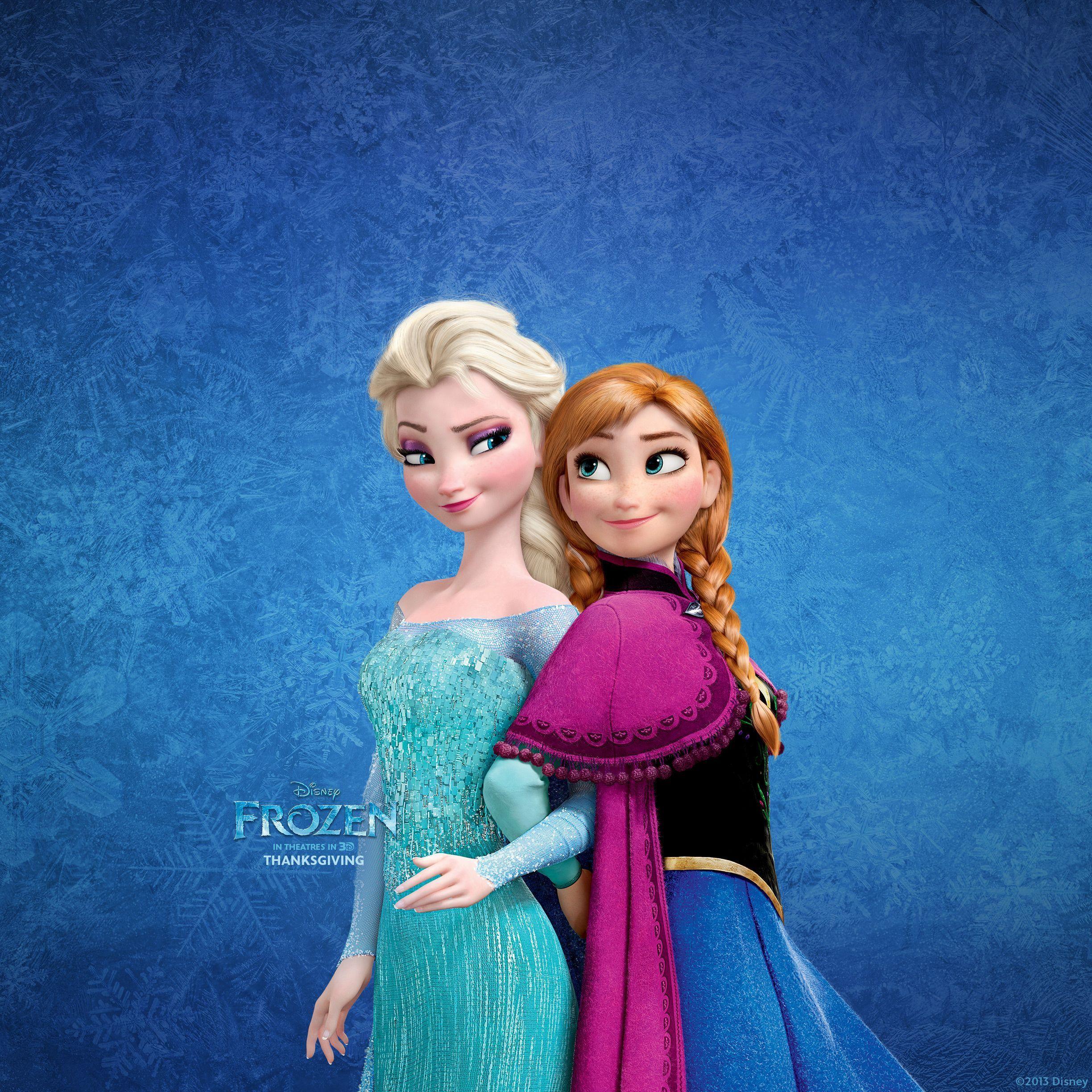 2448x2448 Frozen Elsa And Anna Wallpaper