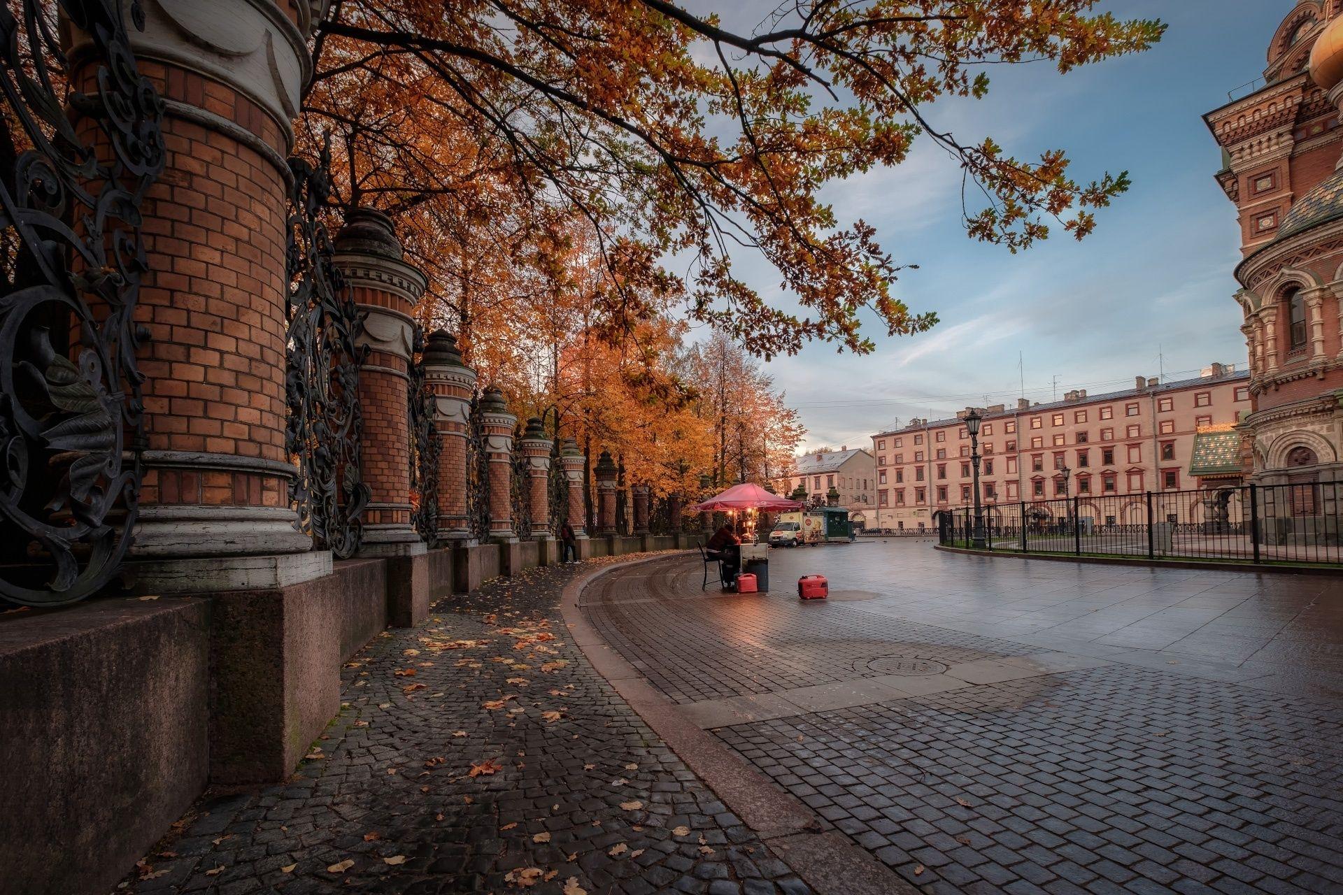 1920x1280 Wallpaper. Cities. photo. picture. autumn, branches, the city, Park, street
