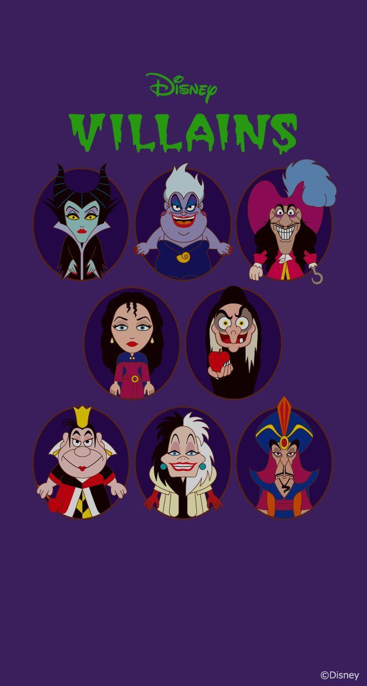 736x1377 Kawaii Disney Villains Wallpaper